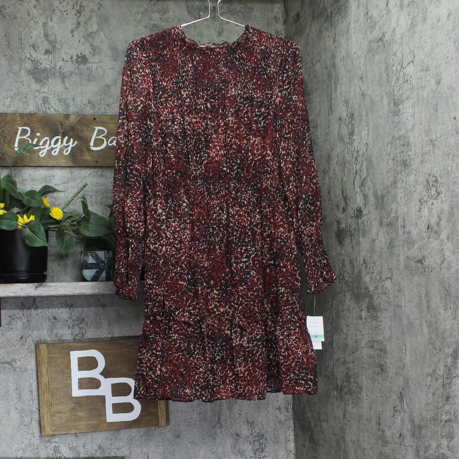 Ann Taylor Nwt Taylor Chiffon Smocked Waist Dress Red Crimson Multi 8p Size M / US 6-8 / IT 42-44 - 1 Thumbnail