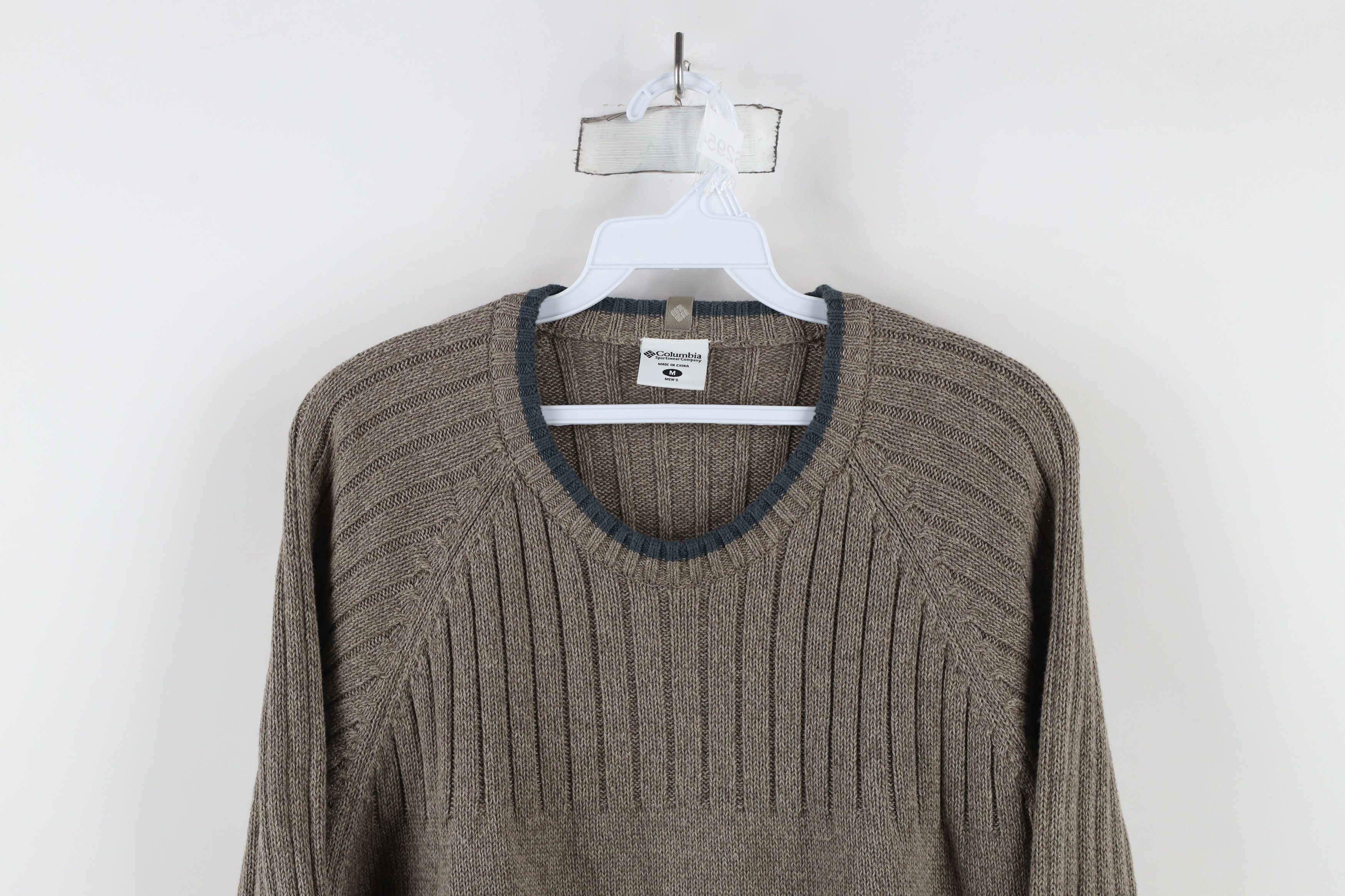 Columbia × Vintage Vintage Columbia Ribbed Knit Crewneck Sweater Heather Brown Size US M / EU 48-50 / 2 - 2 Thumbnail