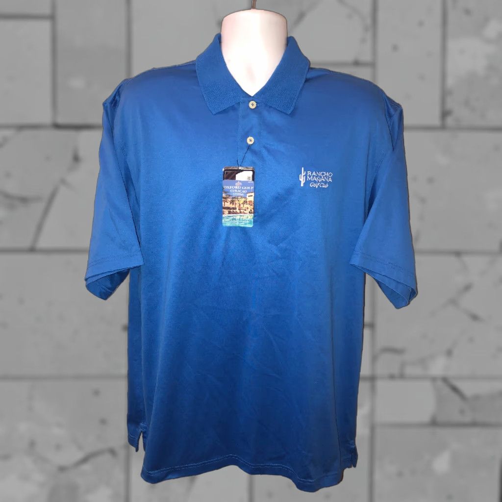 Vintage Oxford Golf Polo Shirt Men L Blue Techno Dry Short Sleeve Golf Casual NEW Size US L / EU 52-54 / 3 - 1 Thumbnail