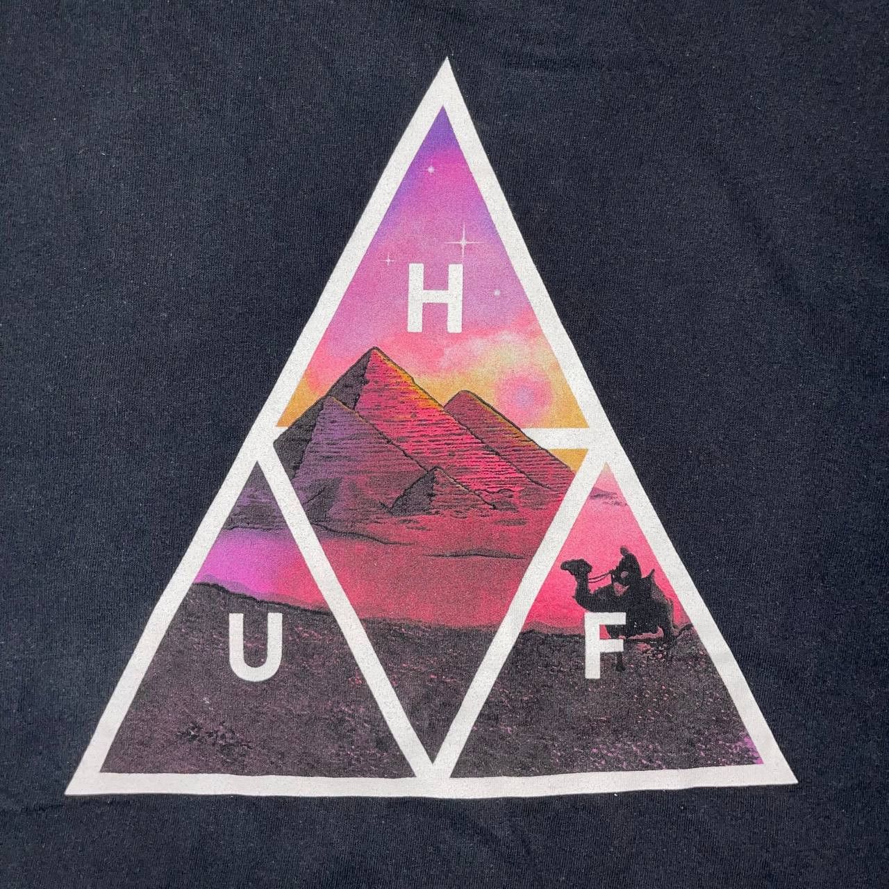 Huf HUF Mens S size ‘MIRAGE’ Triple Triangle T-Shirt BLACK Size US S / EU 44-46 / 1 - 8 Thumbnail