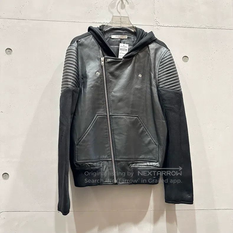 Givenchy Givenchy Black Space Cotton and Leather Hooded Jacket Size US M / EU 48-50 / 2 - 1 Thumbnail
