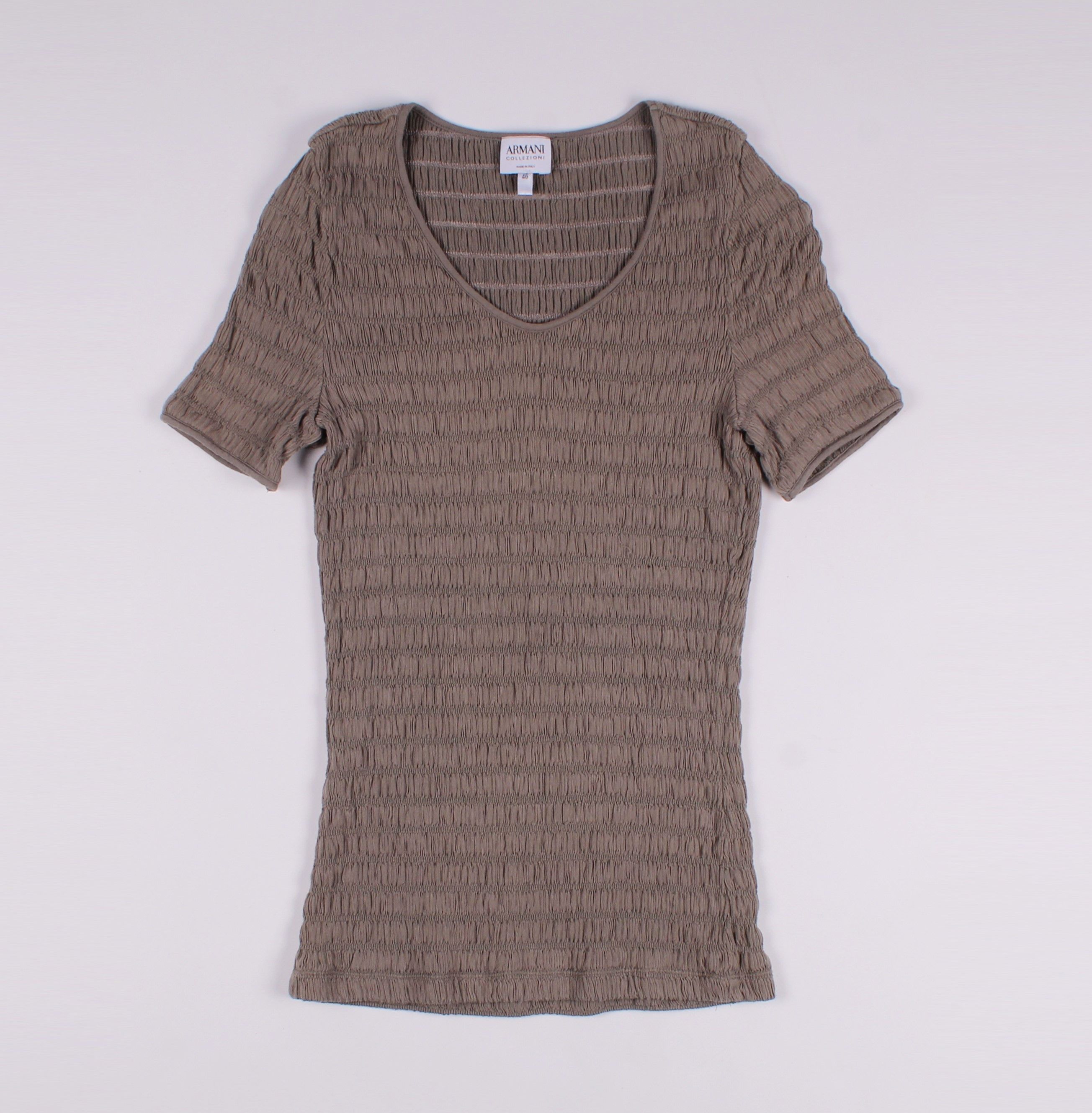 Giorgio Armani Vintage Armani Collezioni Khaki T-shirt Size S / US 4 / IT 40 - 4 Thumbnail