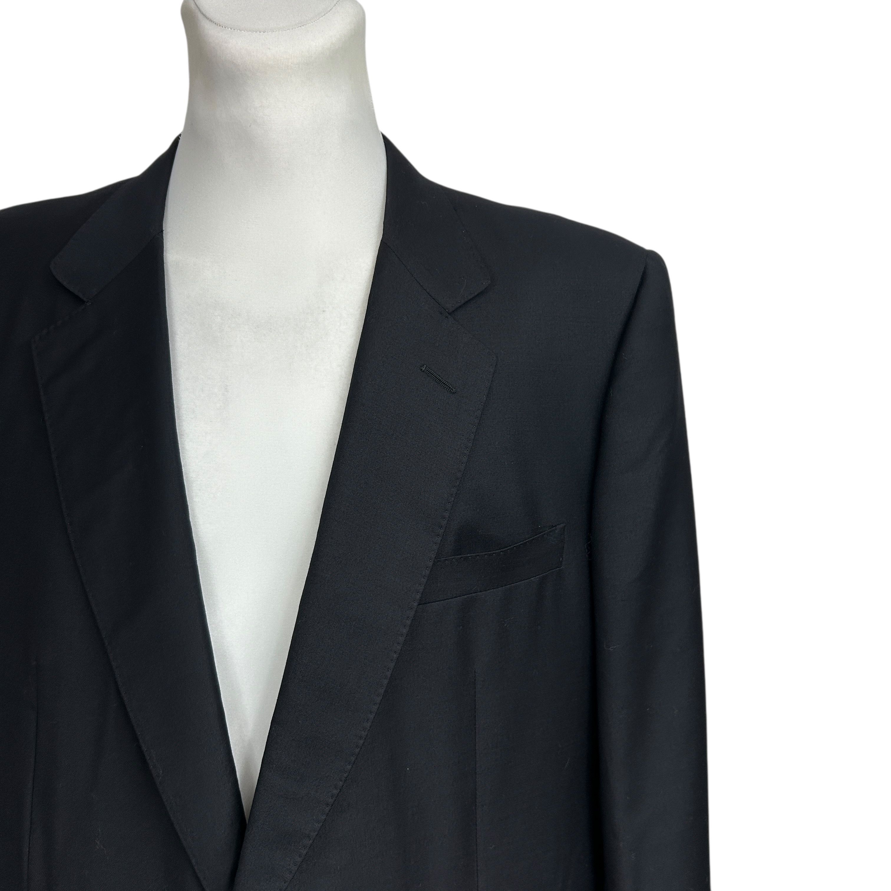 Alfred Dunhill Dunhill Tasmanian Super 100s Wool Black Blazer Men Size 46 Size 46R - 3 Thumbnail