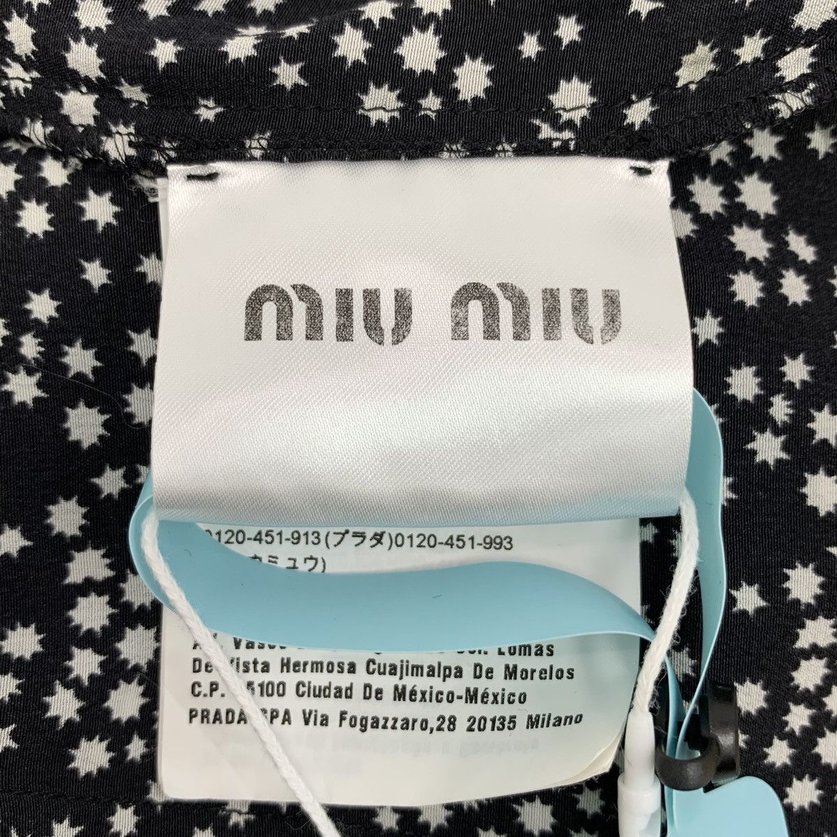 Miu Miu Miu Miu Black All-over Star Print Silk V-neck Dress K26WX Size M / US 6-8 / IT 42-44 - 6 Thumbnail