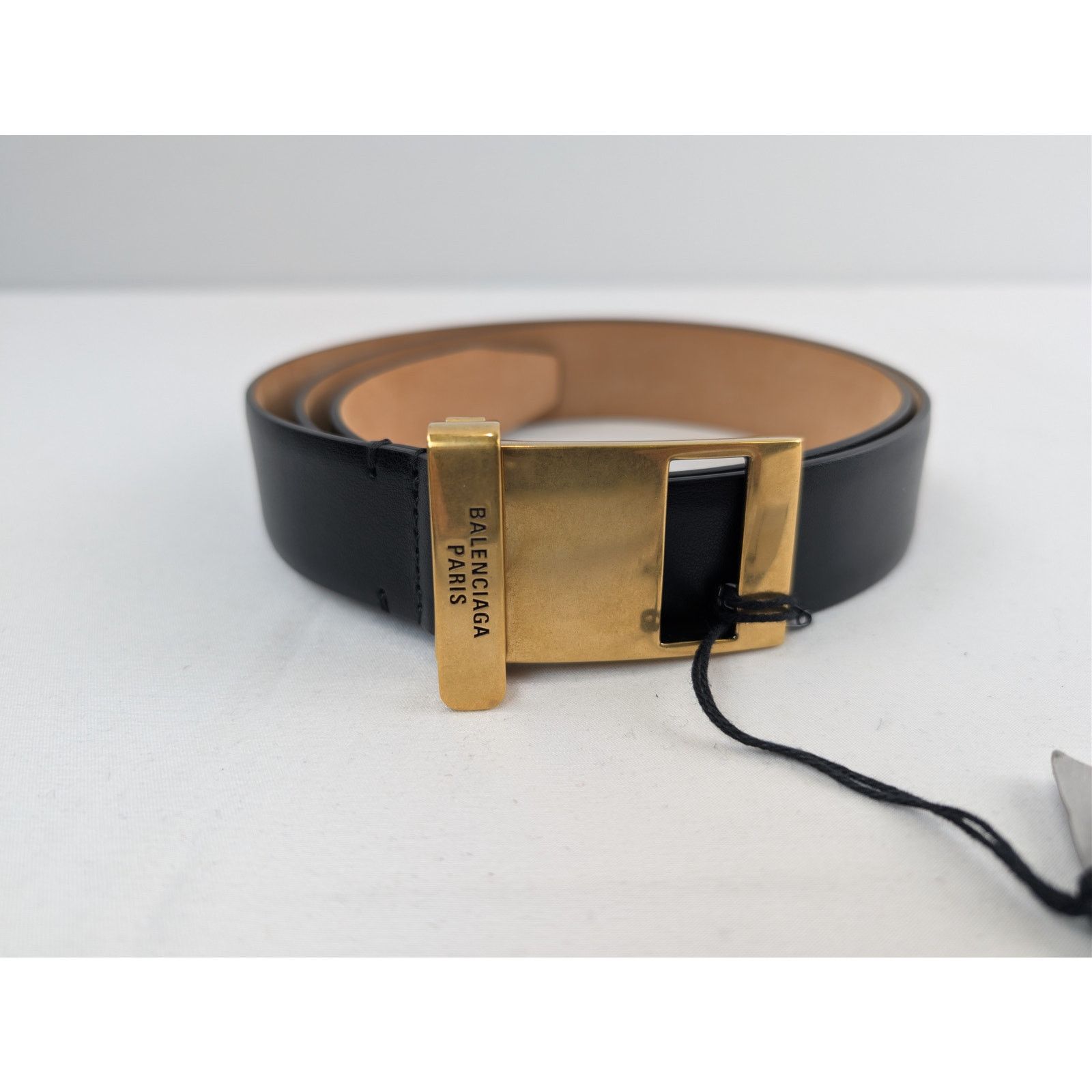 Balenciaga o1rshd1 Size: 90cm / Plutone Calf AG Clip Belt in Black Size 36 - 2 Thumbnail