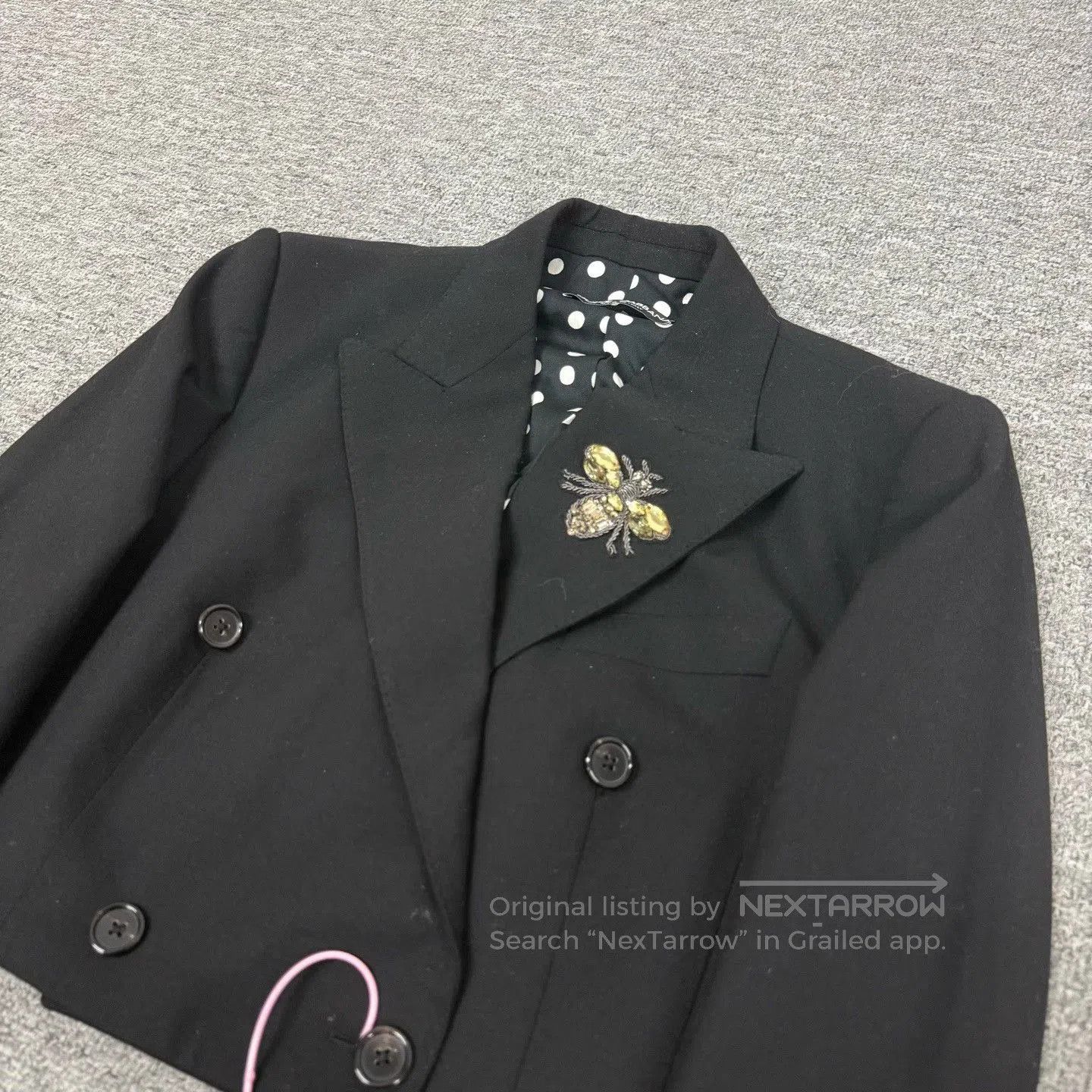 Dolce & Gabbana Dolce & Gabbana Bee Brooch Short Wool Blazer. Size M / US 6-8 / IT 42-44 - 2 Thumbnail