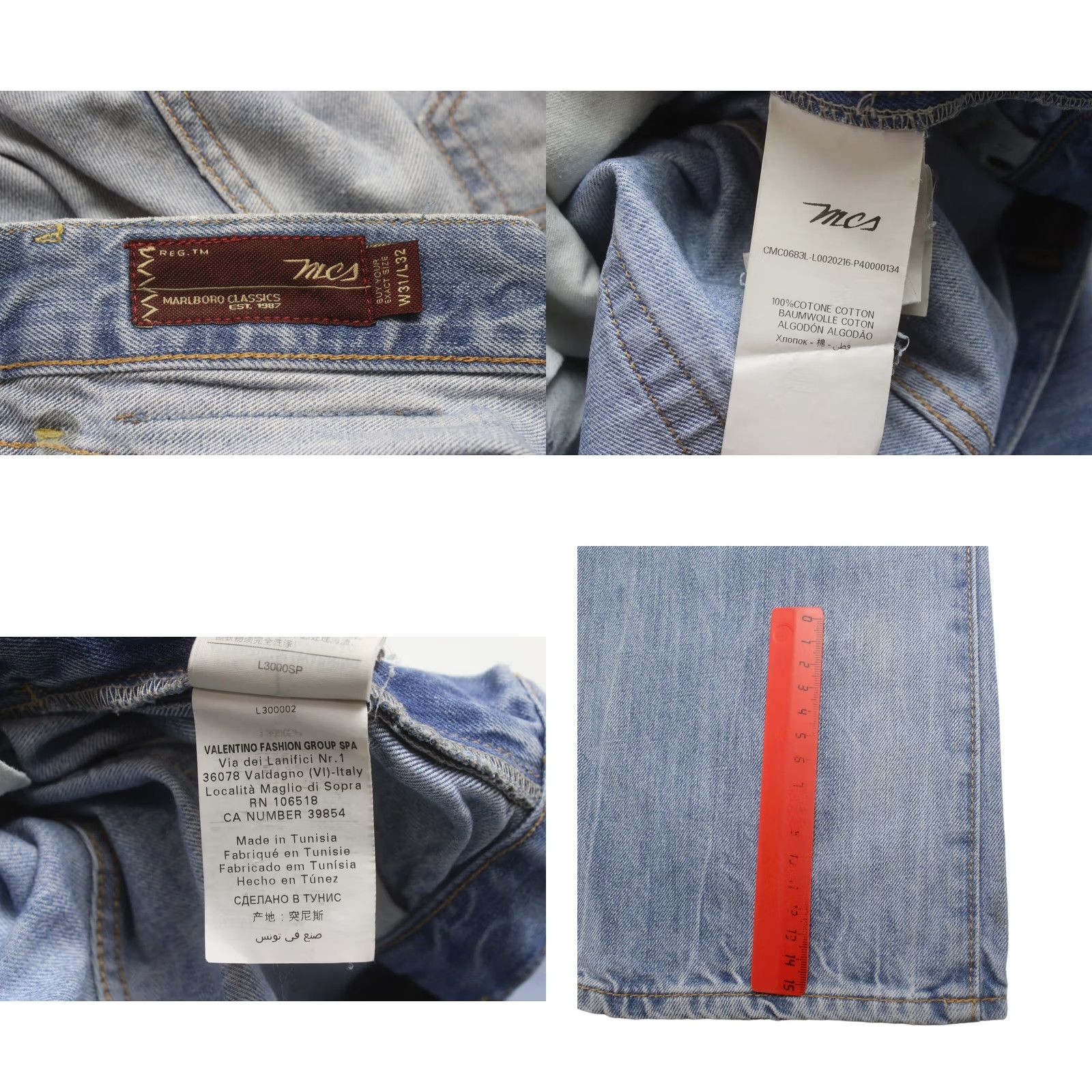 Denime MCS Phoenix Regular Fit Jeans Men's W31/L32 Whiskers Faded Denim Blue Size US 31 - 8 Thumbnail