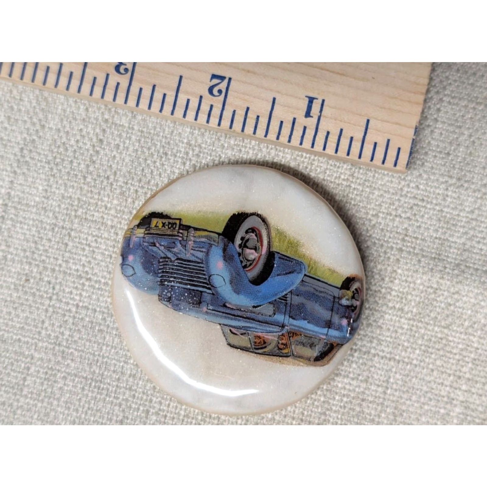 Vintage VINTAGE Buckle SHACK USA Belt Buckle Men Marble 2.5" x 2.5" Sportscar 1930s 1940s ROADSTER Pattern: Marble Size ONE SIZE - 5 Thumbnail