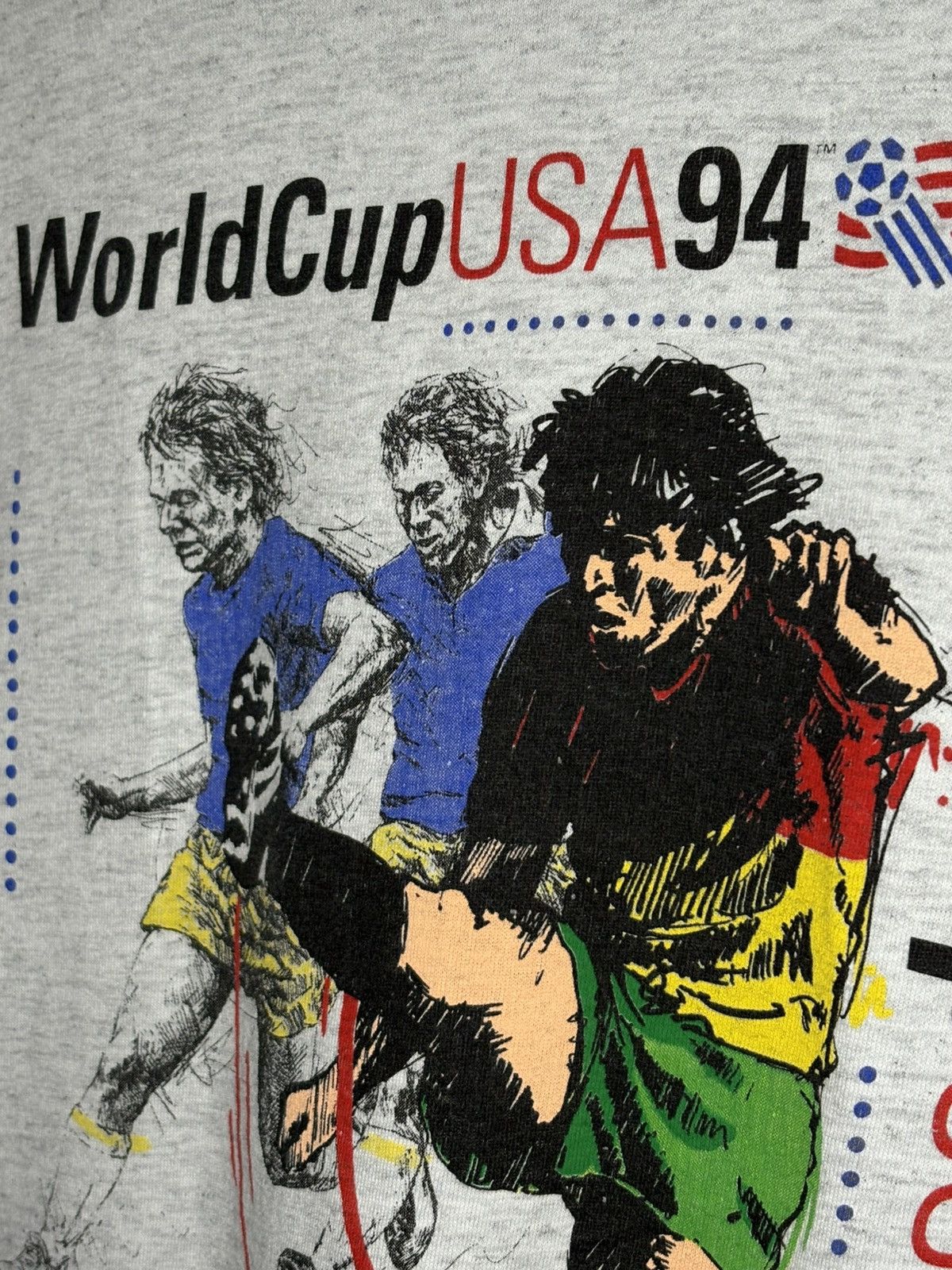 Other World Cup 1994 Vintage Team Gear single stitch t shirt (Med) Size US M / EU 48-50 / 2 - 3 Thumbnail
