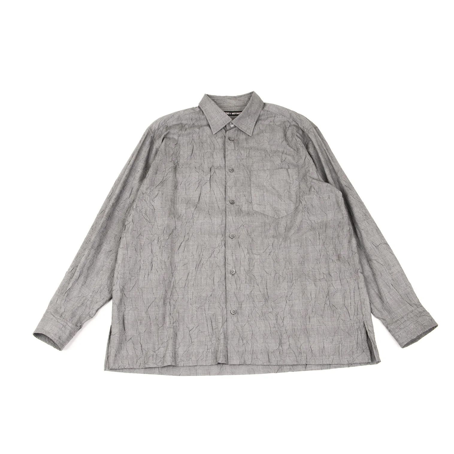Issey Miyake Gray Glen Check Pleats Shirt for Men Size 4 Size US XL / EU 56 / 4 - 1 Thumbnail