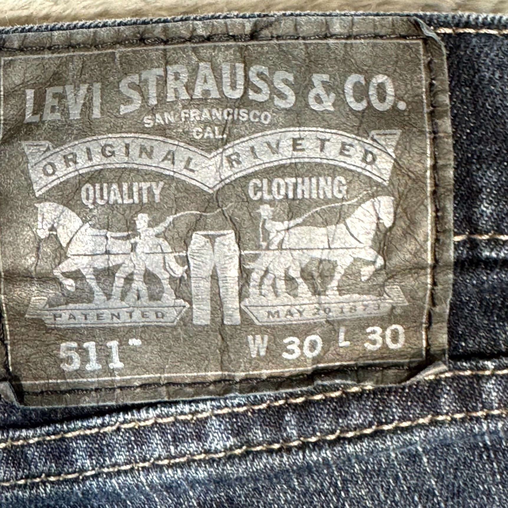 Levi's VINTAGE Levis 511 Jeans Mens 30x30 Blue Denim Slim Straight Stretch Mid Rise Size US 30 / EU 46 - 3 Thumbnail