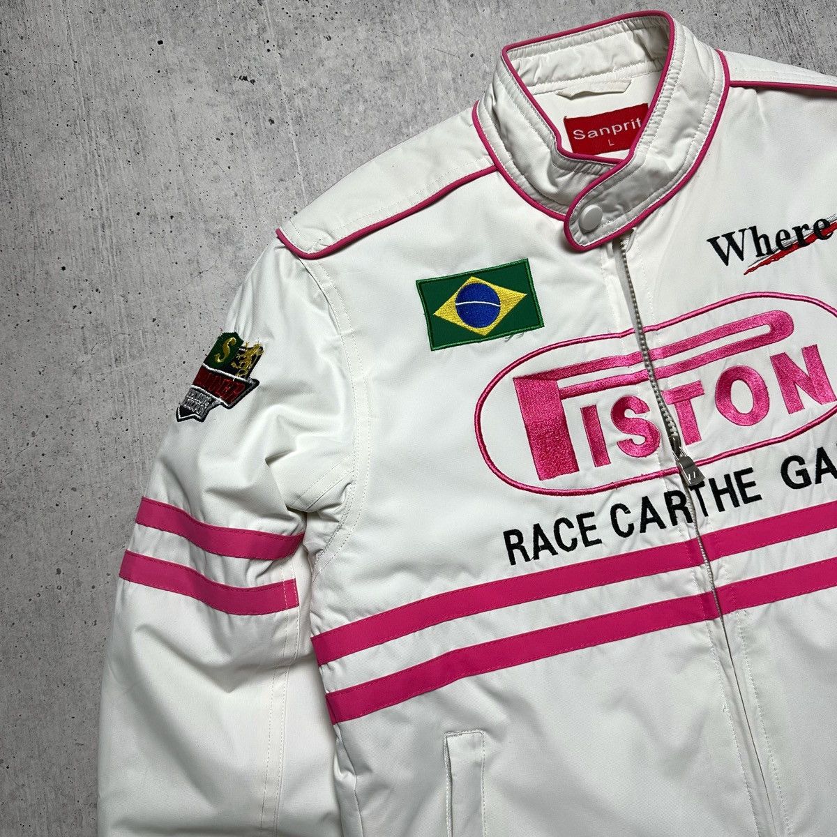 Vintage Vintage Sanprit Racing Jacket Piston Race Car The Game Size US S / EU 44-46 / 1 - 3 Thumbnail