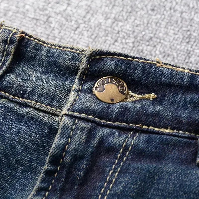 Japanese Brand × Jean Streetwear Jeans Retro Black Blue Elastic Slim Fit Ripped Size US 32 / EU 48 - 2 Thumbnail