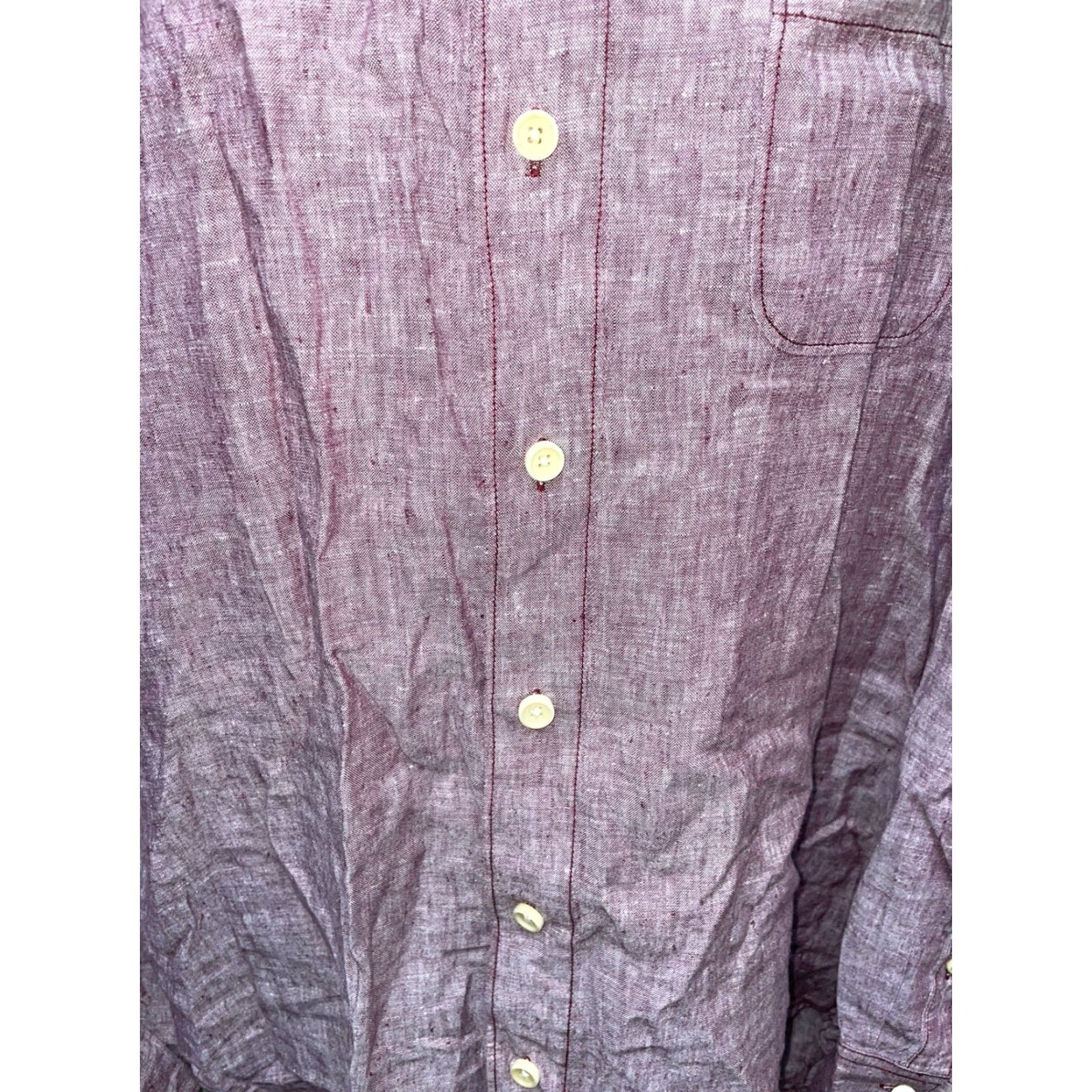 Tommy Bahama VINTAGE Tommy Bahama Shirt Men XL Red Linen Button-Down Short Sleeve 100% Linen Tropical Bahamas Mens Size US XL / EU 56 / 4 - 4 Thumbnail