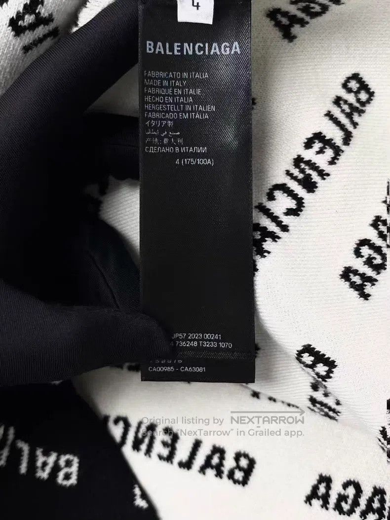 Balenciaga Balenciaga Black and White Bullet Screen Full Print Letter Size US XL / EU 56 / 4 - 4 Thumbnail