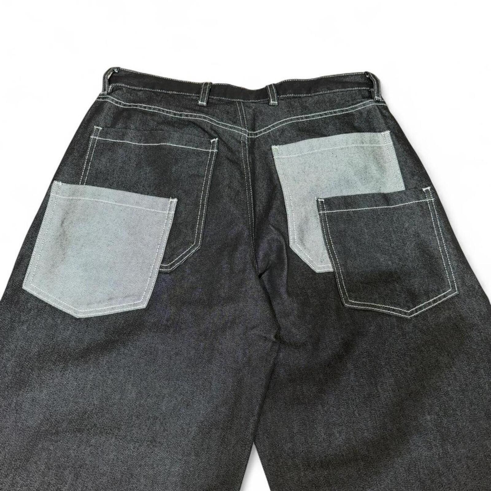 True Religion Black denim double back pockets wide leg jeans Size 31" - 3 Thumbnail