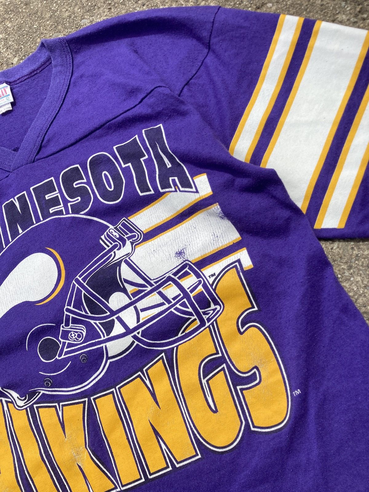 NFL × Vintage 90s Minnesota Vikings single stitch tee Size US L / EU 52-54 / 3 - 3 Thumbnail
