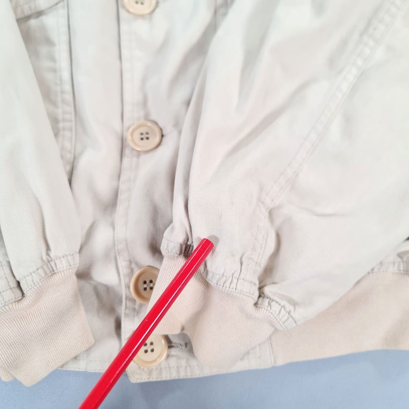 Paul & Shark VINTAGE Paul & Shark Mens Jacket Bomber Cotton Lightweight Beige M Regular Pocket Zip Logo Italy 90s Designer Size US M / EU 48-50 / 2 - 7 Thumbnail