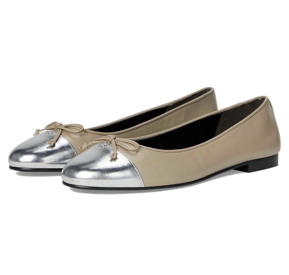 Tory Burch Tory Burch cap toe oyster beige round toe ballet flats 8 Size US 8 / IT 38 - 2 Thumbnail