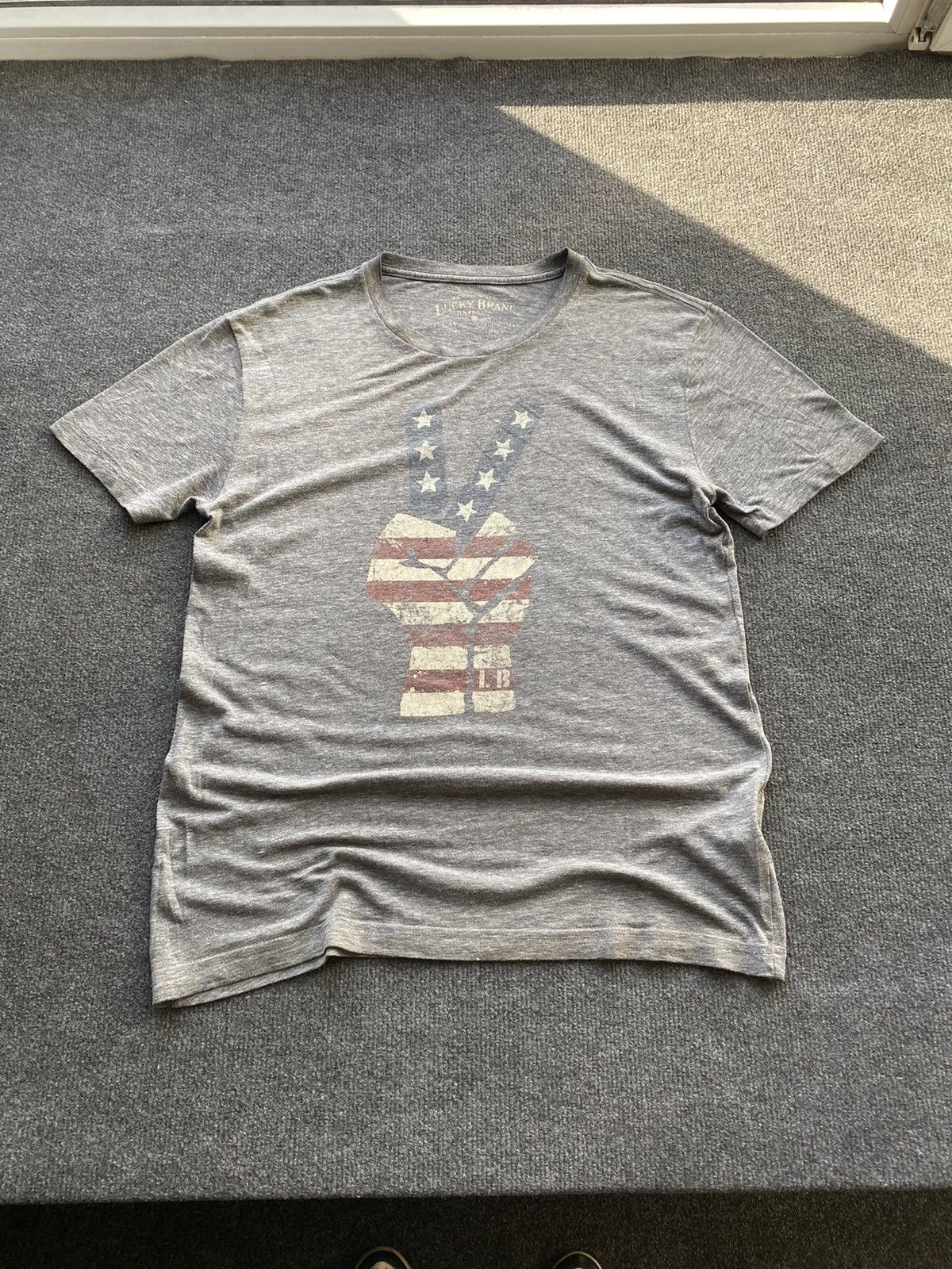 Lucky Brand 🔥Cowboy Western Vntg Lucky Brand tee gray mens s finger logo Size US S / EU 44-46 / 1 - 1 Thumbnail