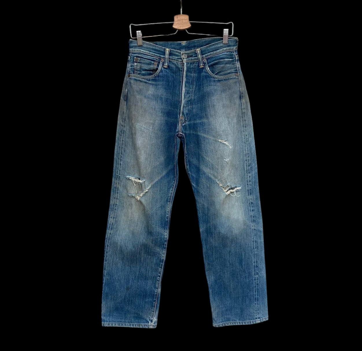 VINTAGE EVISU JAPAN SELVEDGED SMALL DAICOCK DISTRESSED