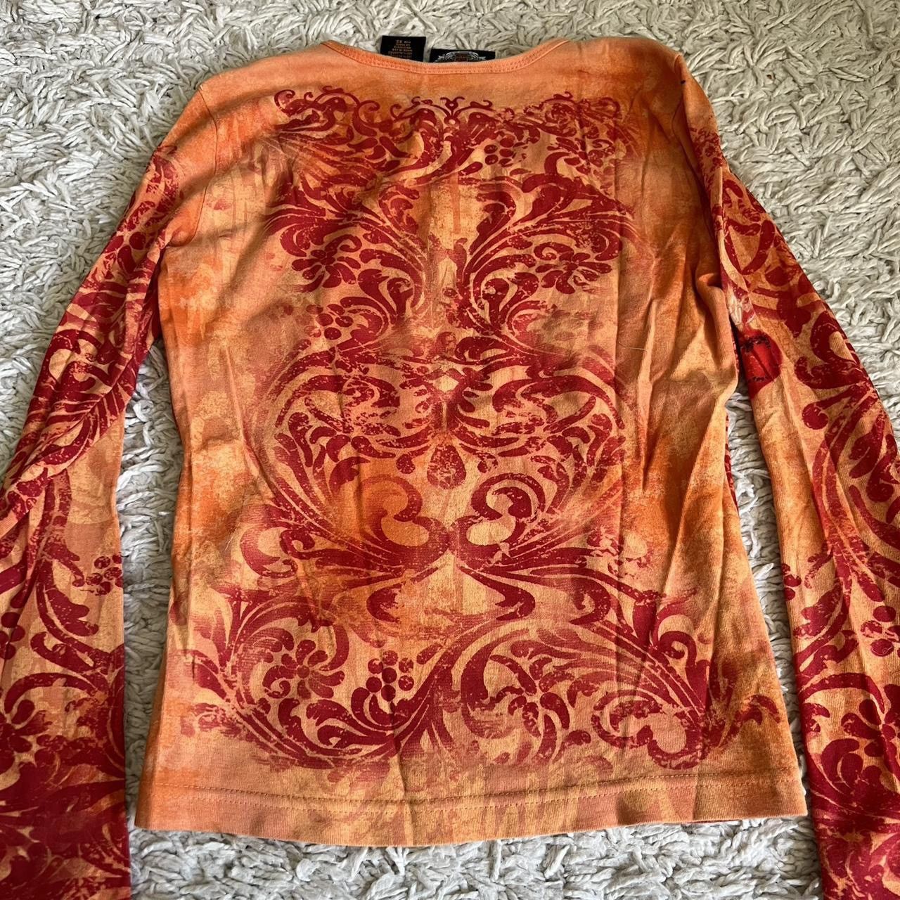 Harley Davidson Rare ❤️‍🔥 HARLEY-DAVIDSON Tattoo Heart Birds Top Size XS / US 0-2 / IT 36-38 - 5 Thumbnail