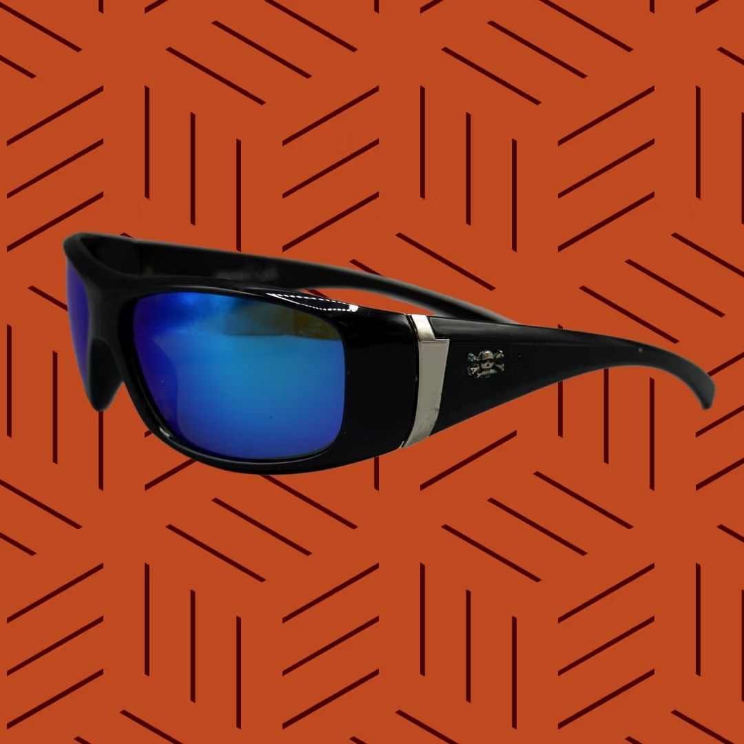 Frame Calcutta Polarized Sunglasses Sport Black Frame Blue Mirror Lens Fishing Men Size ONE SIZE - 1 Thumbnail