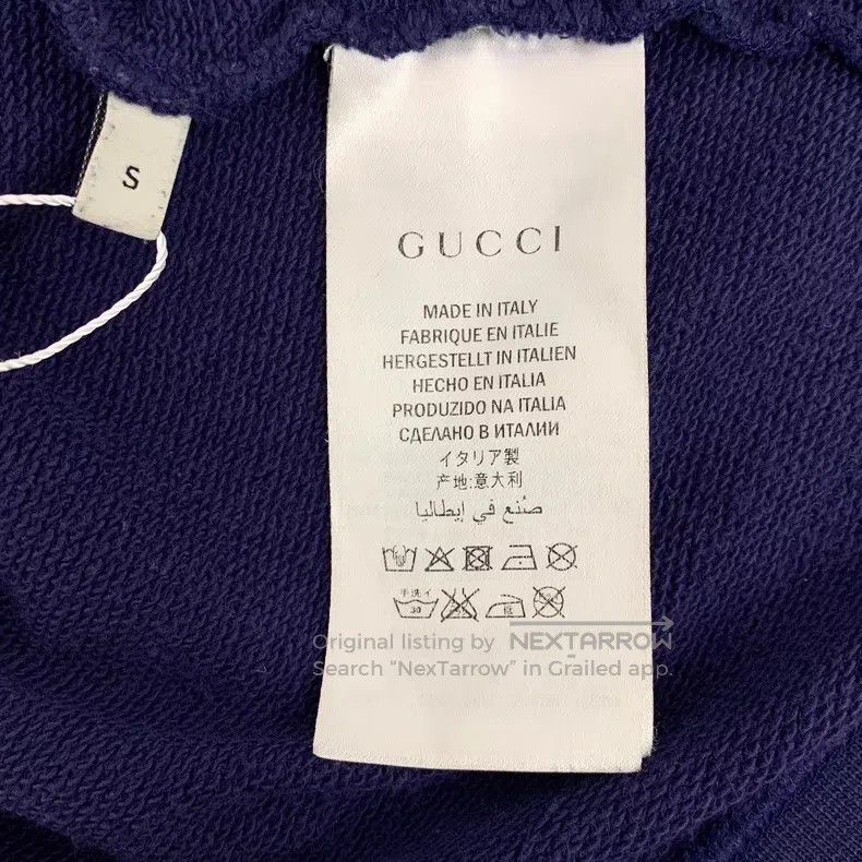 Gucci Gucci Dark blue rabbit embroidered cotton round-neck long- Size US S / EU 44-46 / 1 - 7 Thumbnail