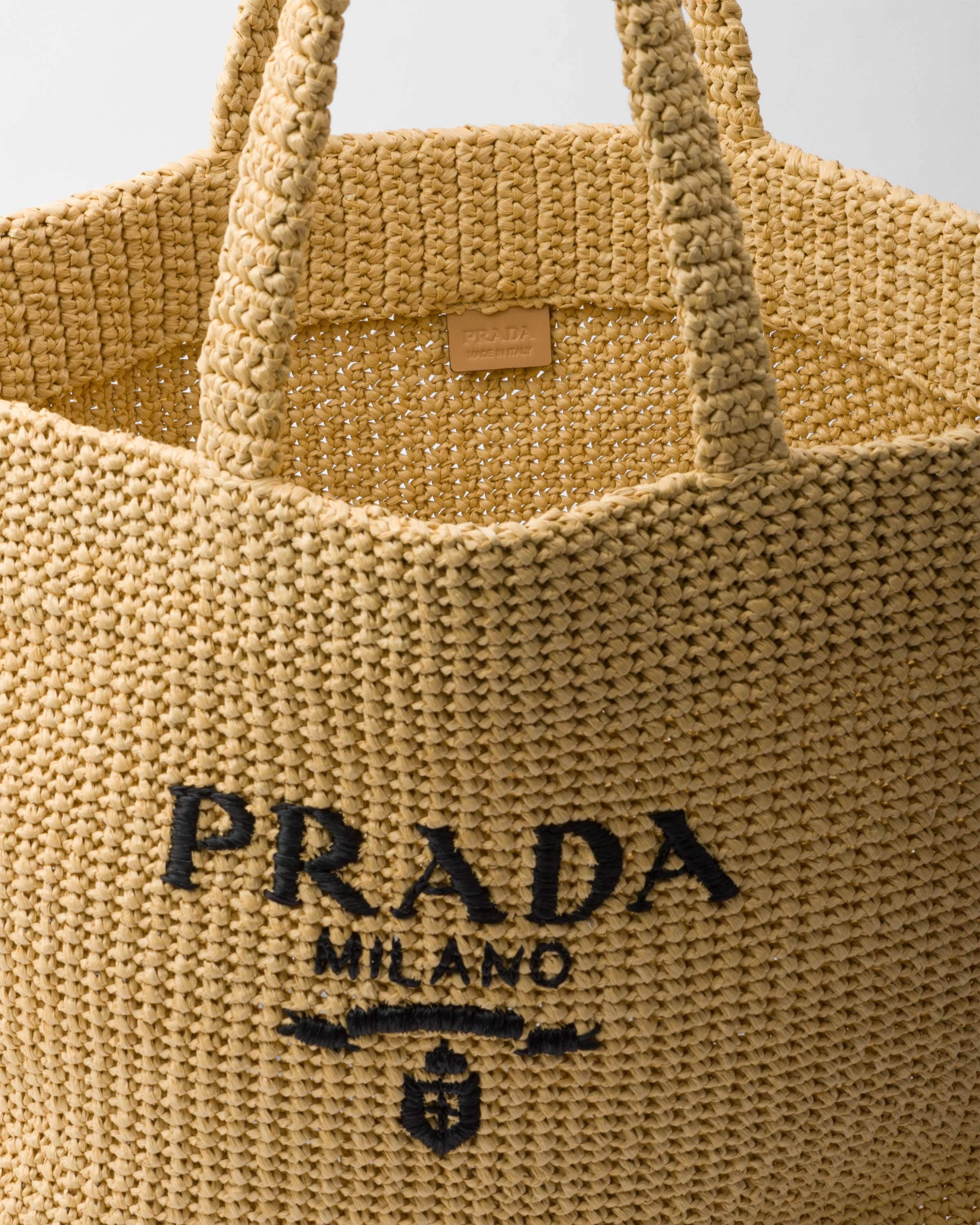 Prada o1bcso1str1025 Size: OS / Crochet Woven Fabric Tote Bag Size ONE SIZE - 4 Thumbnail