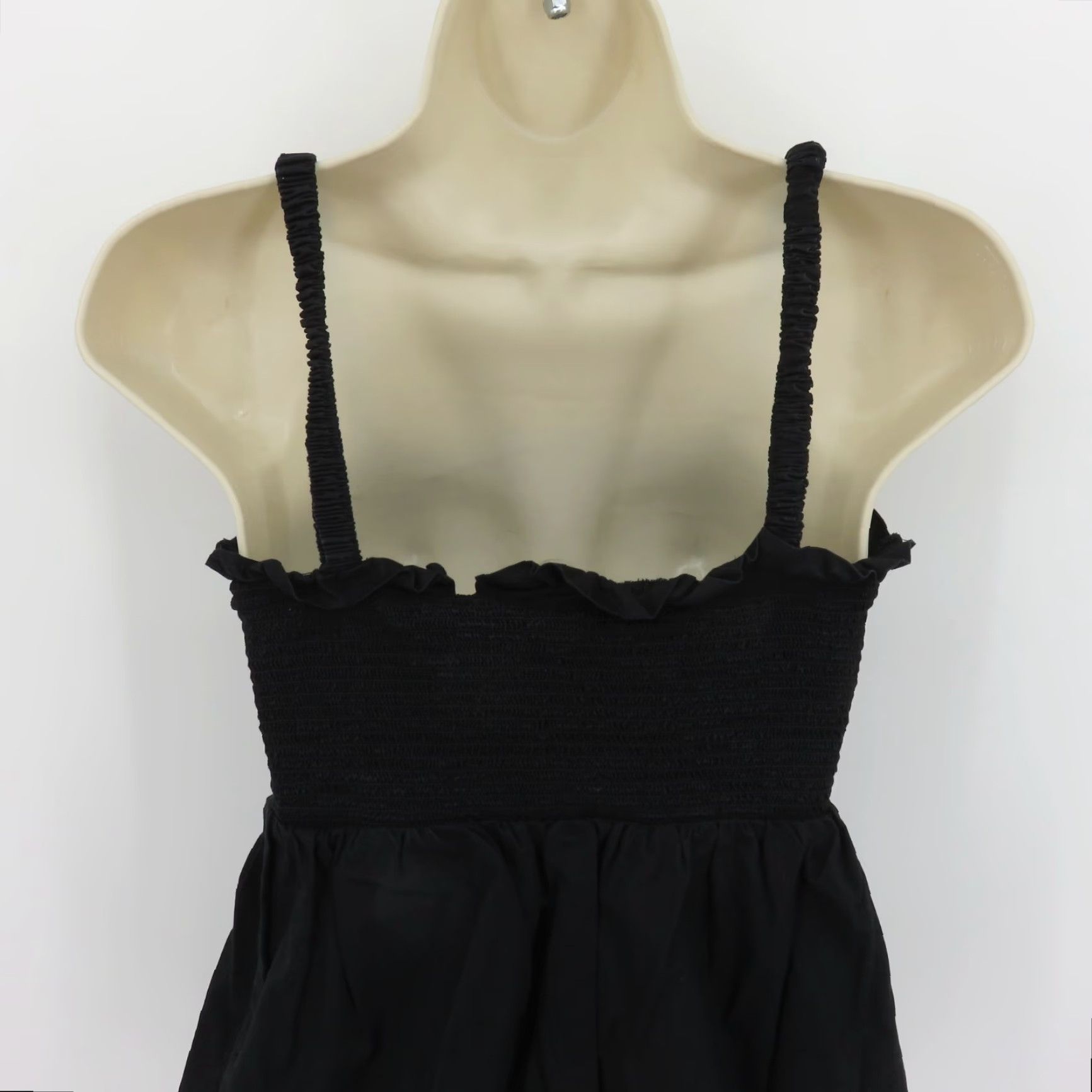 Old Navy VINTAGE Old Navy Women Small Black Puckered Ruched Spaghetti Strap Tank Top Shirt Blouse Size S / US 4 / IT 40 - 5 Thumbnail