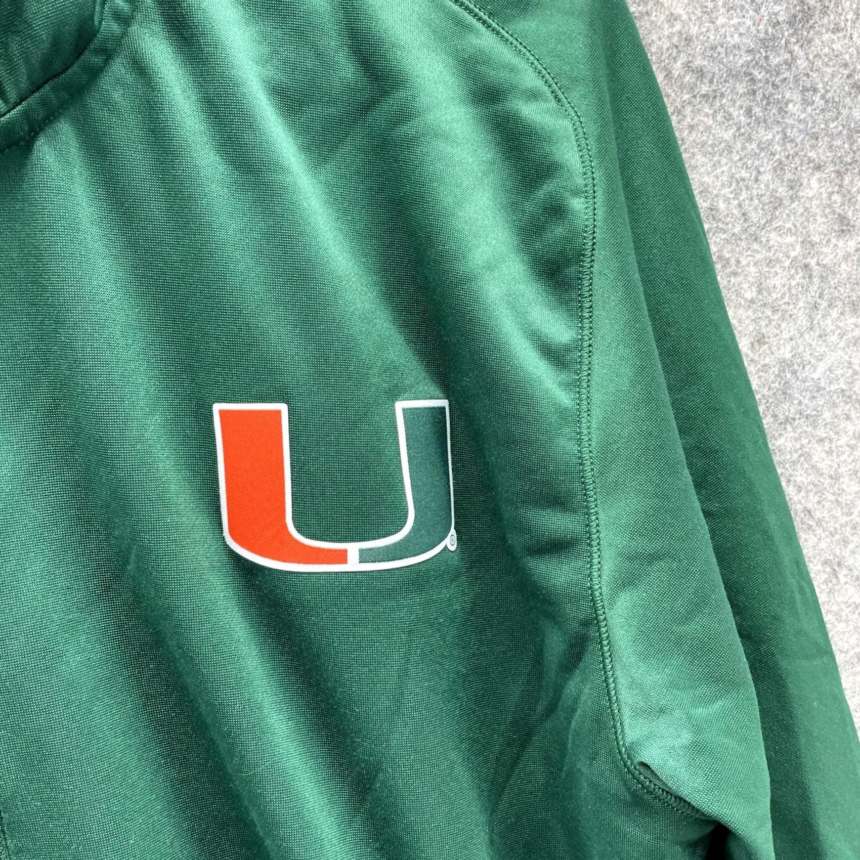Adidas VINTAGE adidas Jacket Women Medium Green 1/2 Zip Miami Hurricanes Track Pullover Size M / US 6-8 / IT 42-44 - 5 Thumbnail