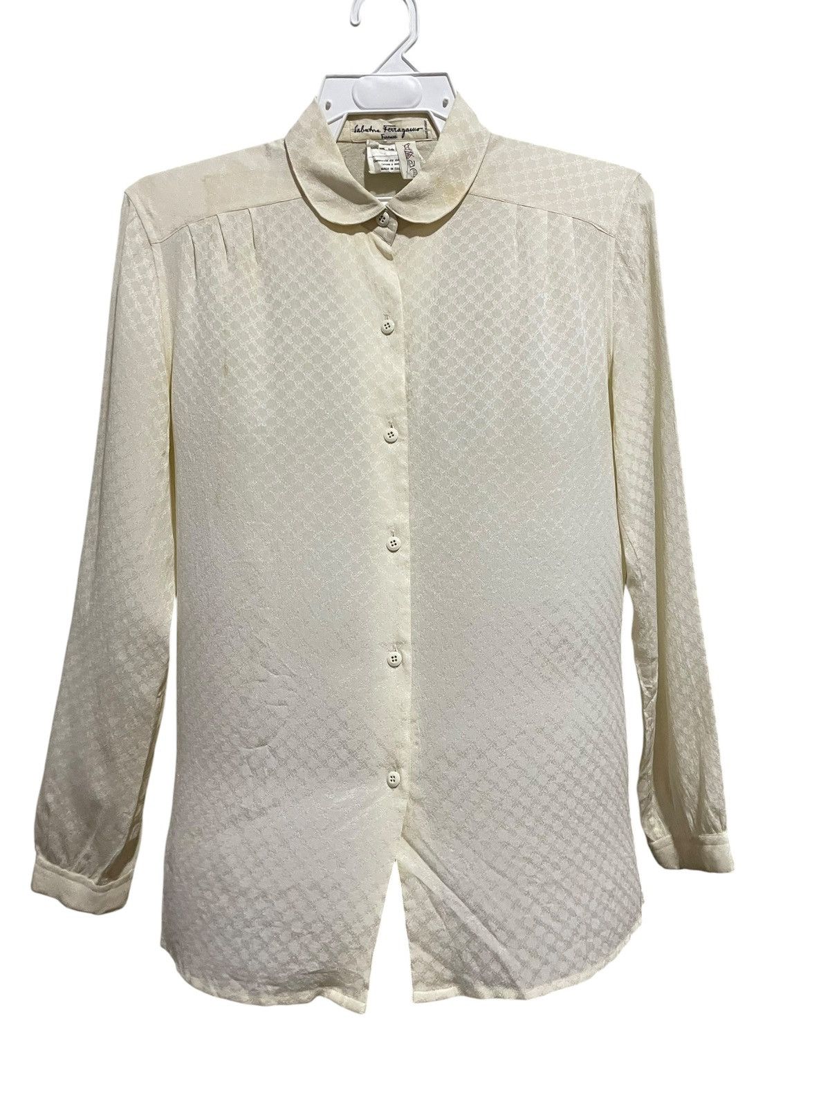 Salvatore Ferragamo VTG Salvatore Ferragamo Firenze 100% Silk Shirts Size M / US 6-8 / IT 42-44 - 10 Thumbnail