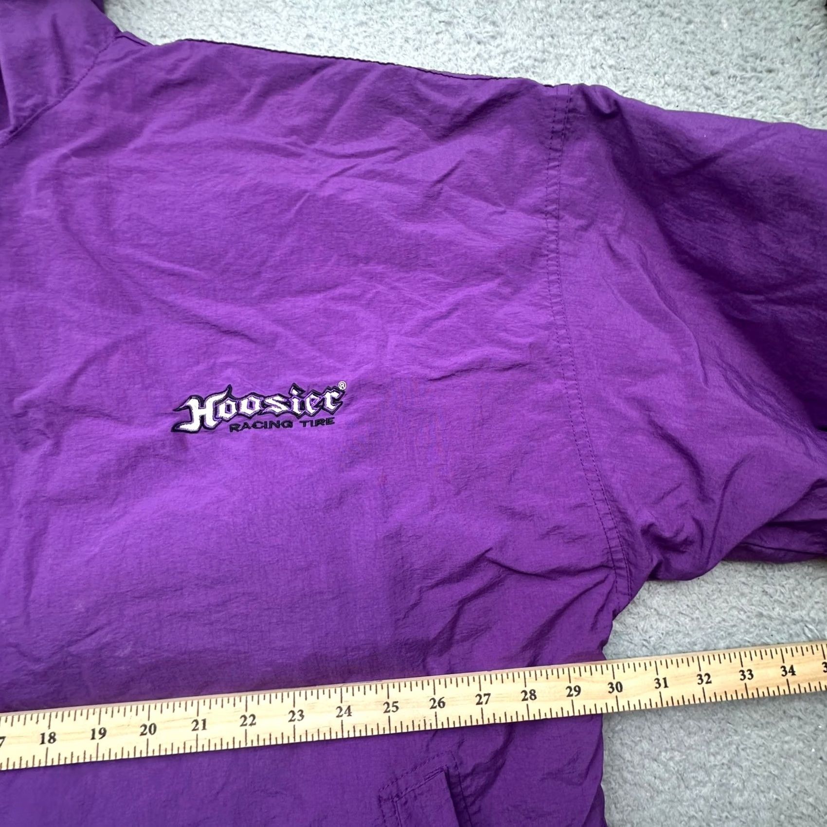 Vintage VINTAGE Hoosier Racing Tire Full Zip Hoodie Nylon Jacket Mens 3XL Purple Lined Pockets Hoodie Jacket Mens 3XL Purple Racing Cars Vintage Size US XXL / EU 58 / 5 - 6 Thumbnail