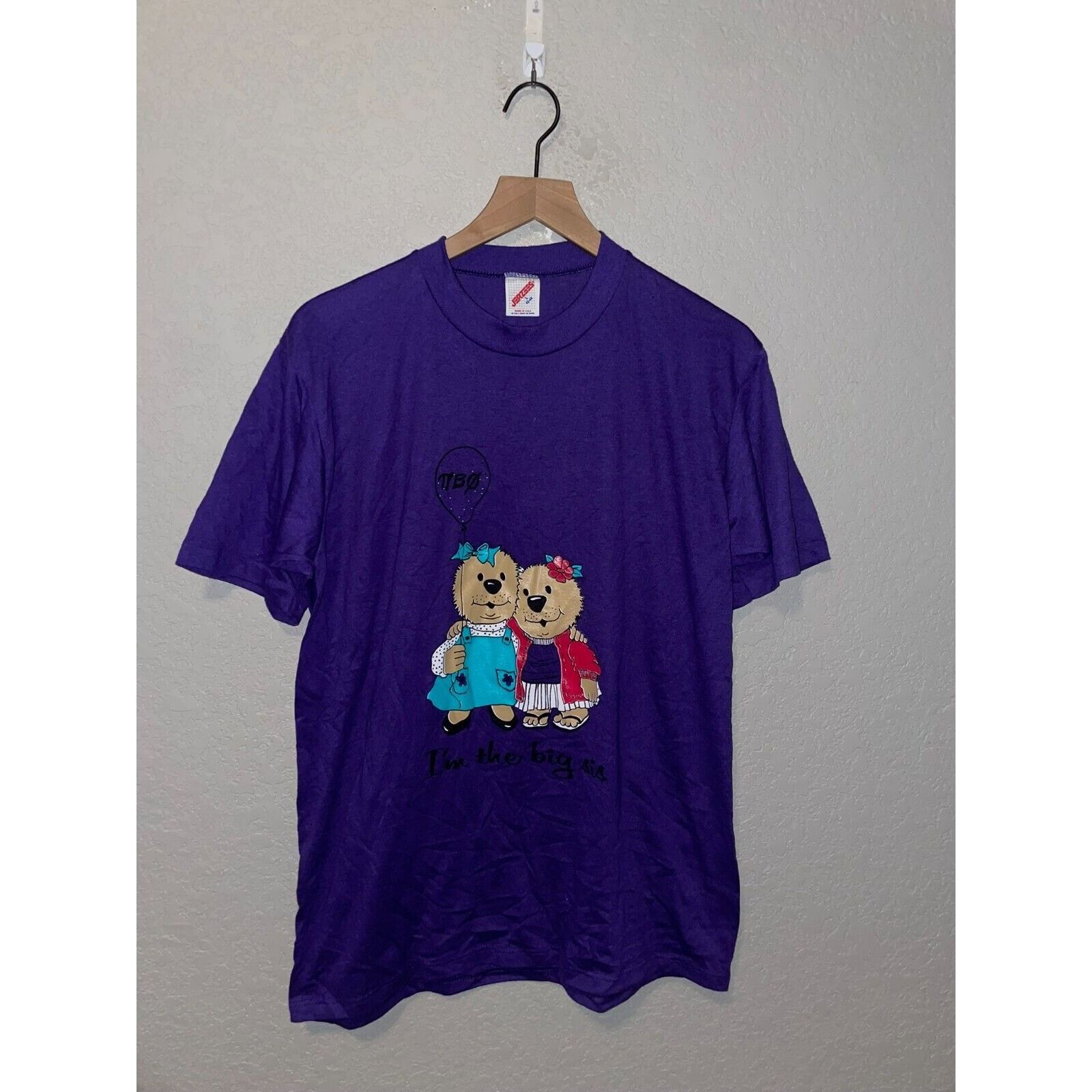 Jerzees Vintage Big Sister Shirt Tee I'm The Sis College Bears 1980s Size US L / EU 52-54 / 3 - 1 Thumbnail