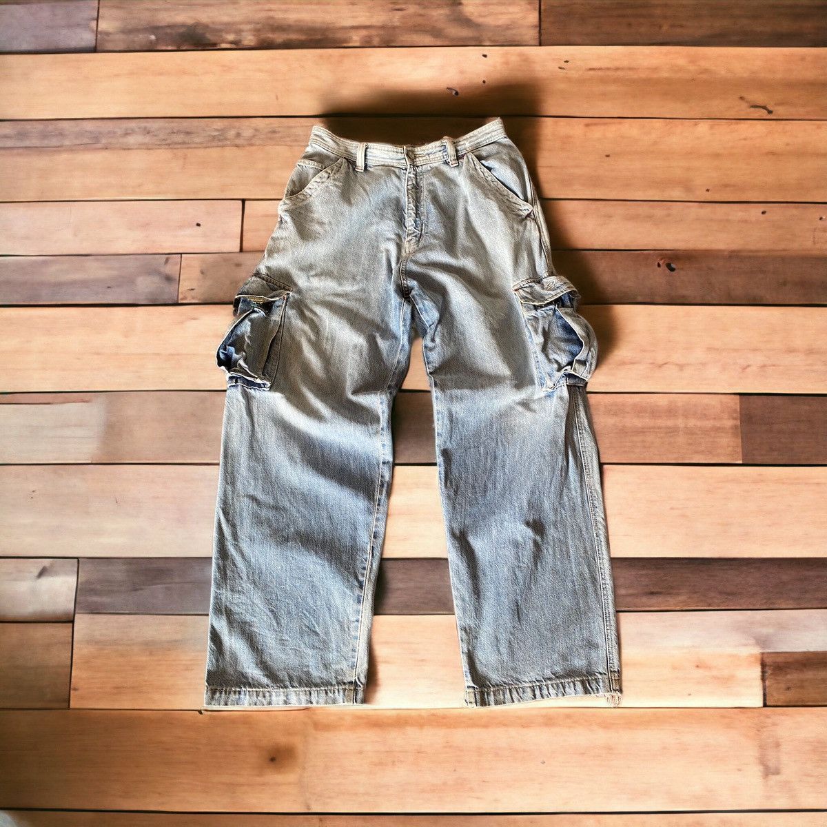🔥RARE🔥Piko Hawaiian Cargo Multipocket Distressed Baggy Jeans