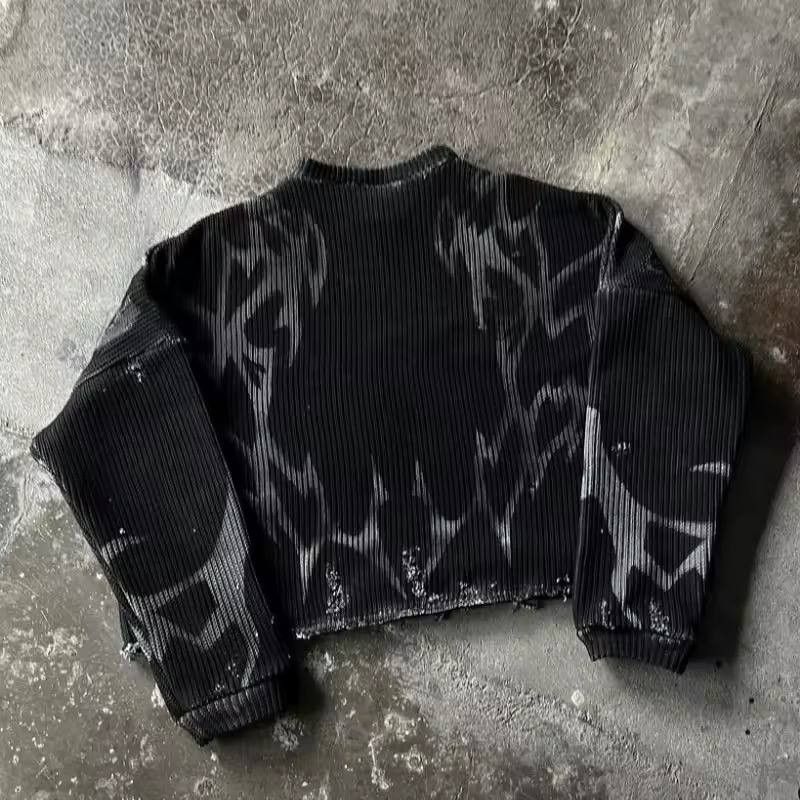 Japanese Brand × Vintage vintage sweater with striped embroidery. Size US L / EU 52-54 / 3 - 3 Thumbnail