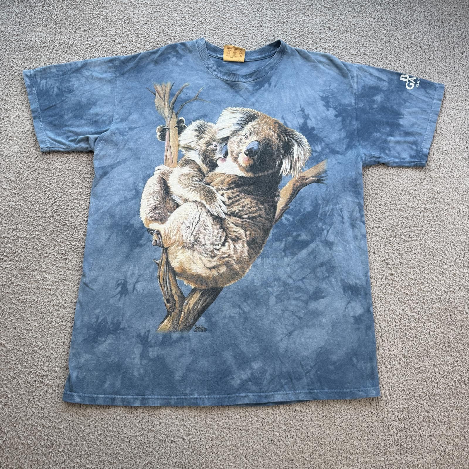 The Mountain Vintage 90s The Mountain Koala Bear T Shirt Blue Tie Dye Tee Size US L / EU 52-54 / 3 - 1 Thumbnail