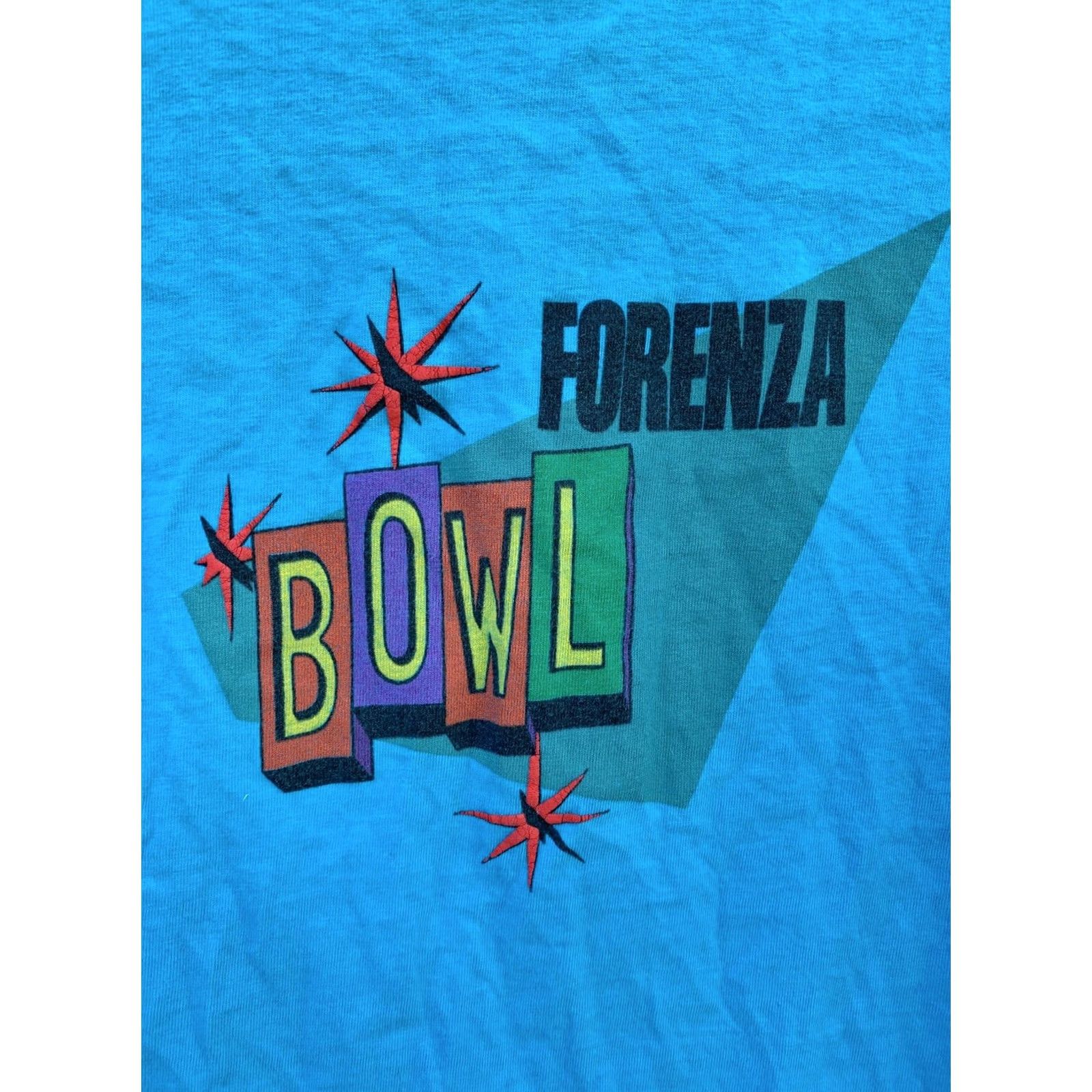 Vintage VINTAGE Forenza Bowl T Shirt Single Stitch Made In Italy 80s 1980s Size M Blue Cotton Graphic Print Men Short Sleeve Size US M / EU 48-50 / 2 - 5 Thumbnail