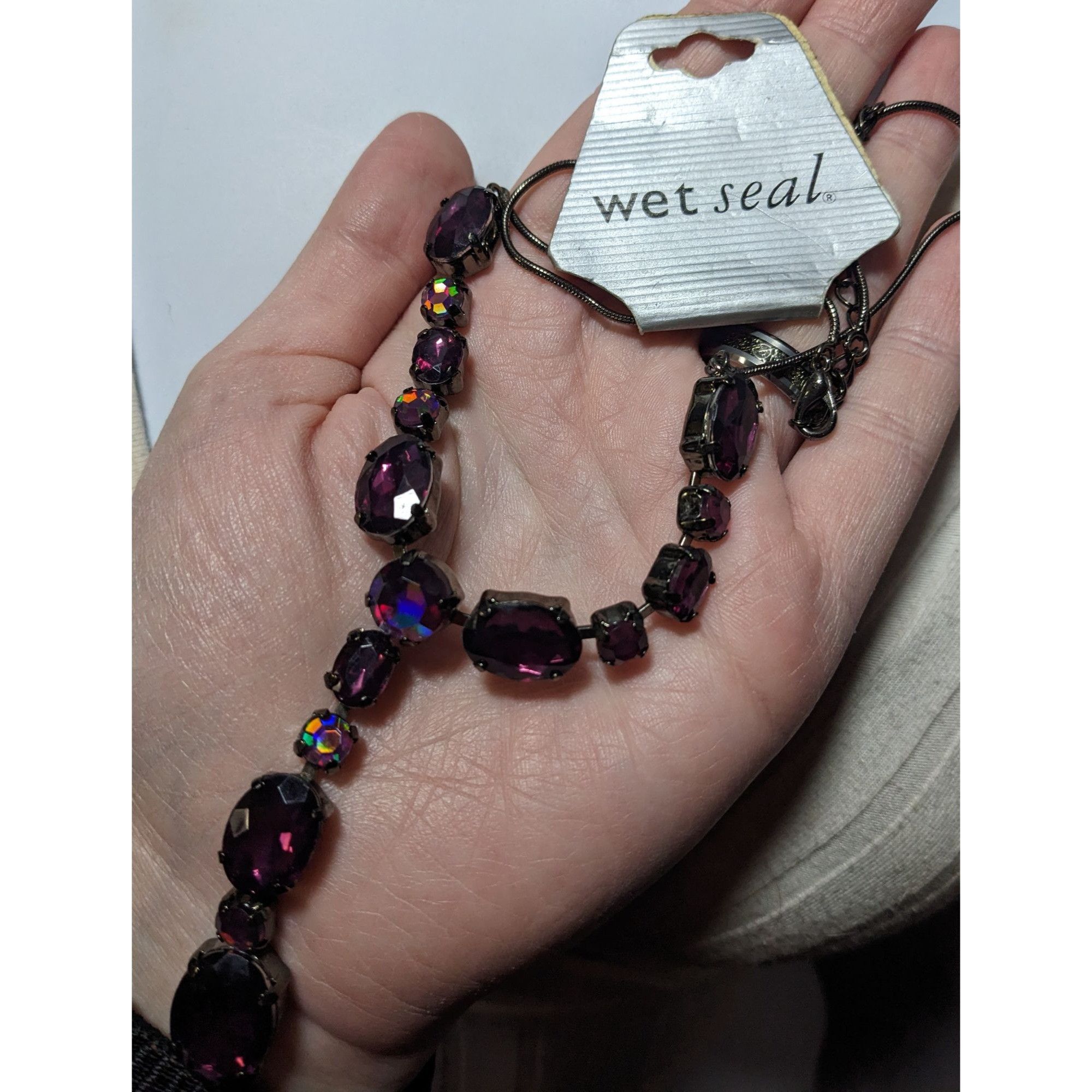 Other Vintage Y2K Prismatic Purple Wet Seal Y Necklace Size ONE SIZE - 9 Thumbnail