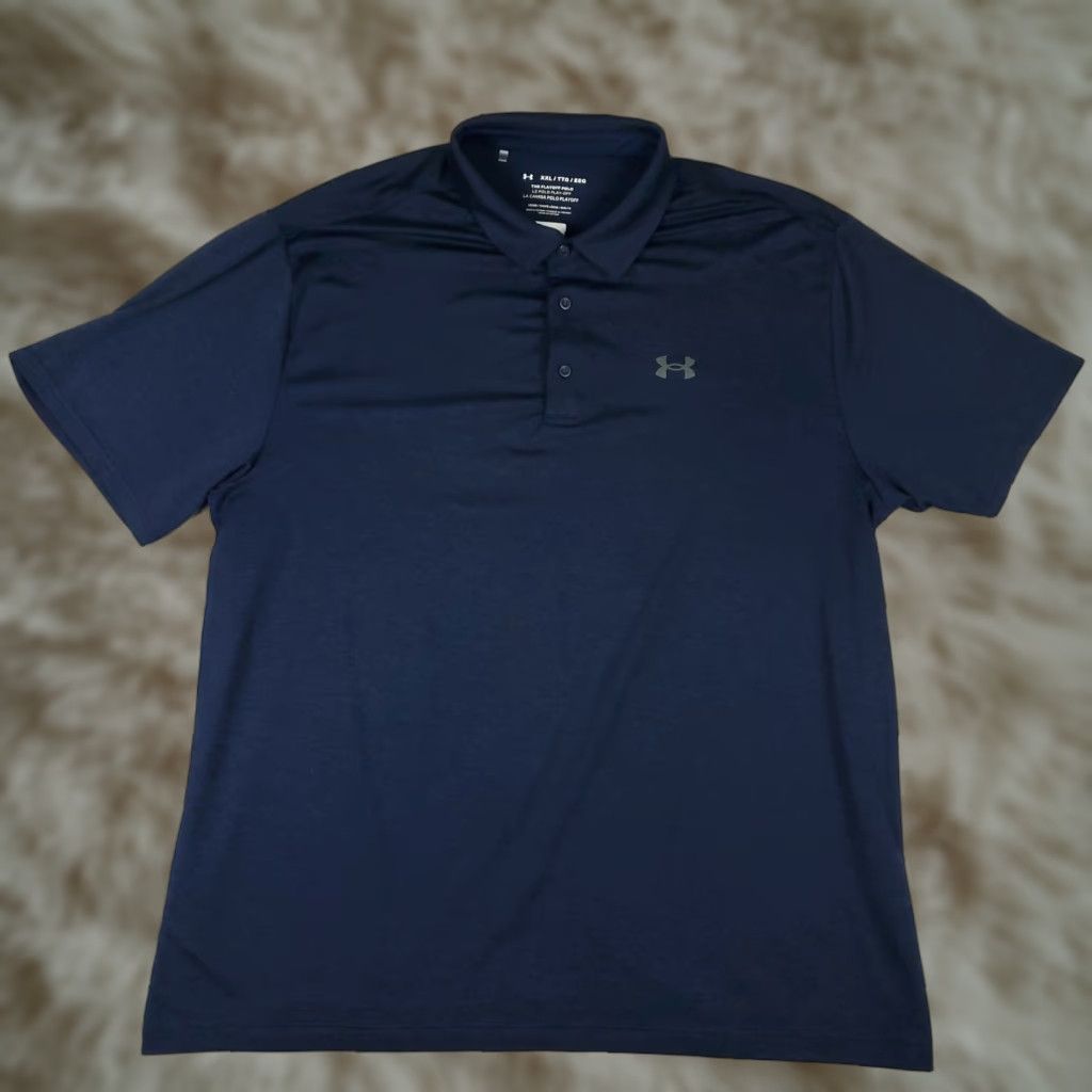 Under Armour Under Armour Polo Shirt Mens 2XL Navy Blue Short Sleeve Golf Casual Shirt Polo Size US XXL / EU 58 / 5 - 1 Thumbnail