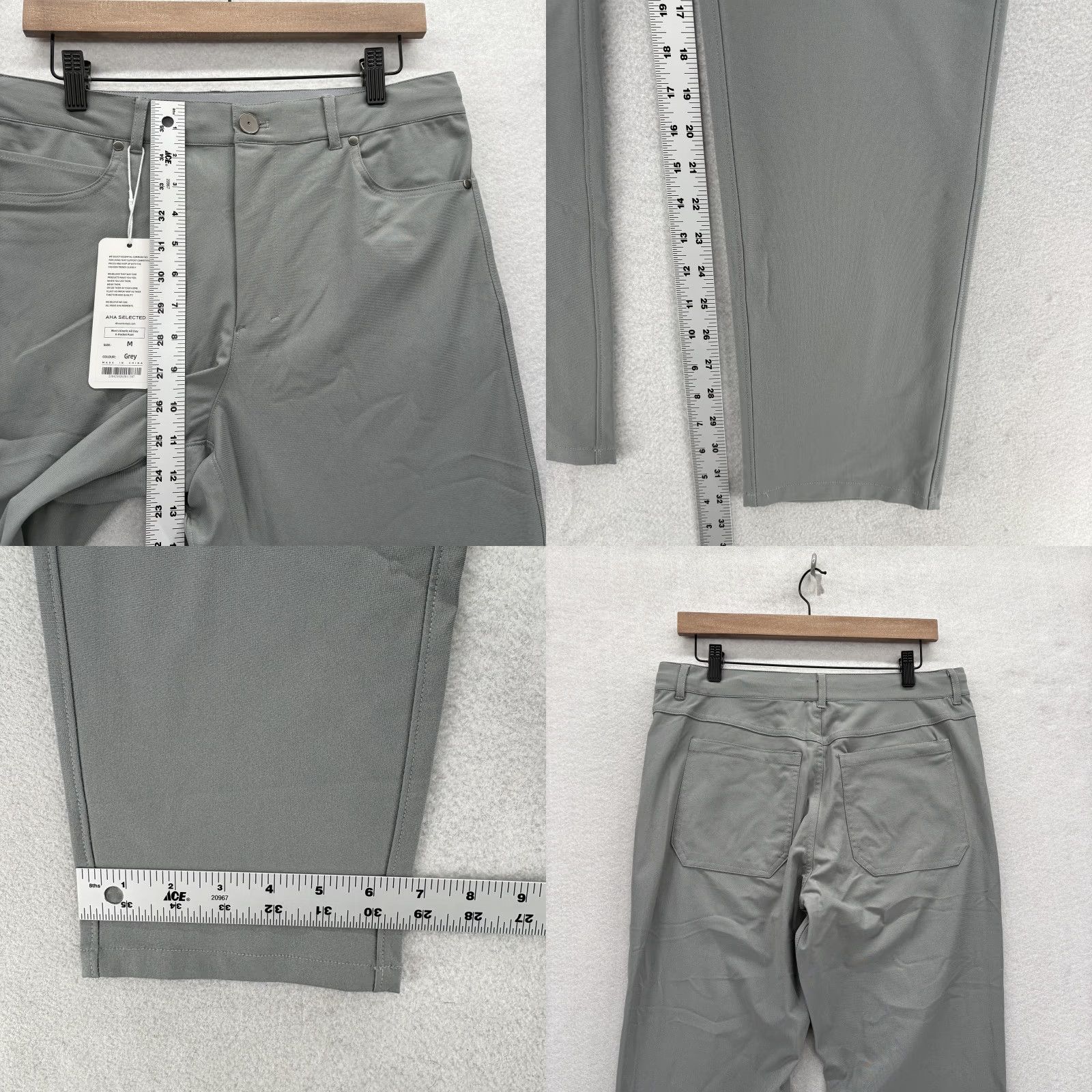 Vintage AHA SELECTED Kinetic All Day 6 Pocket Pants Mens M Gray Khakis Pants Size US 31 - 8 Thumbnail