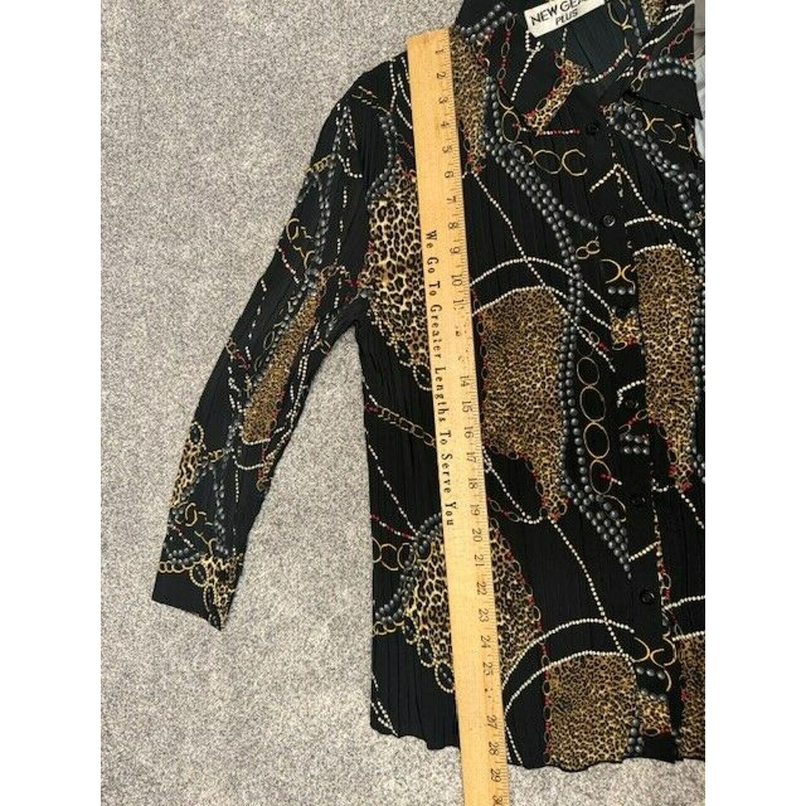 Other New Gear Blouse 1X Plus Leopard Print Chain 80s Inspired Y2K Size XL / US 12-14 / IT 48-50 - 8 Thumbnail