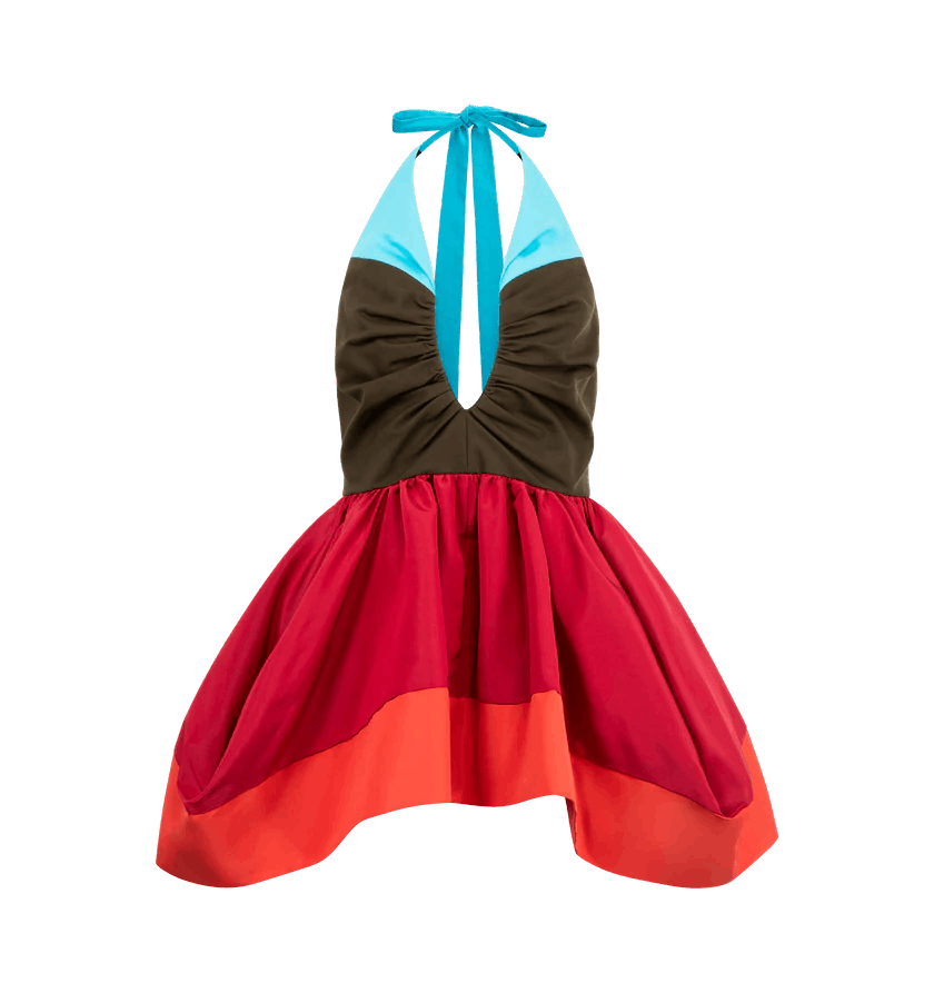 Christopher John Rogers o1h1sh11225 Pleated Bust Umbrella Halter Top in Multicolor Size XS / US 0-2 / IT 36-38 - 1 Thumbnail
