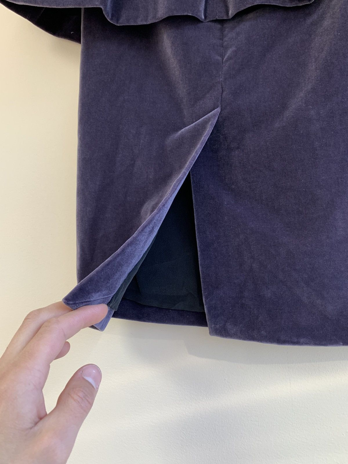 Burberry Prorsum Navy Velvet Patterned Skirt Women ITALY