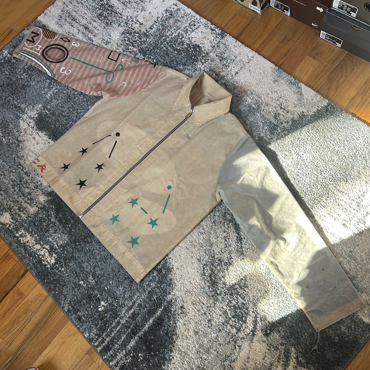 Handmade 1 of 1 MONOLiTH GORE HANDPAiNTED WAXED COTTON CANVAS JACKET Size US L / EU 52-54 / 3 - 17 Thumbnail