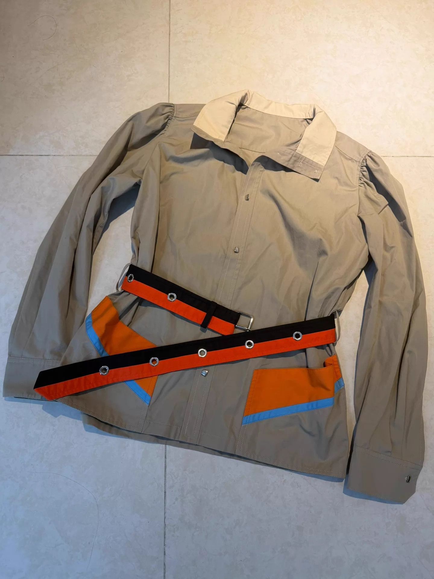 Louis Vuitton LV Colorblocked Stand Collar Buttoned Trench 9New 38 Size S / US 4 / IT 40 - 2 Thumbnail