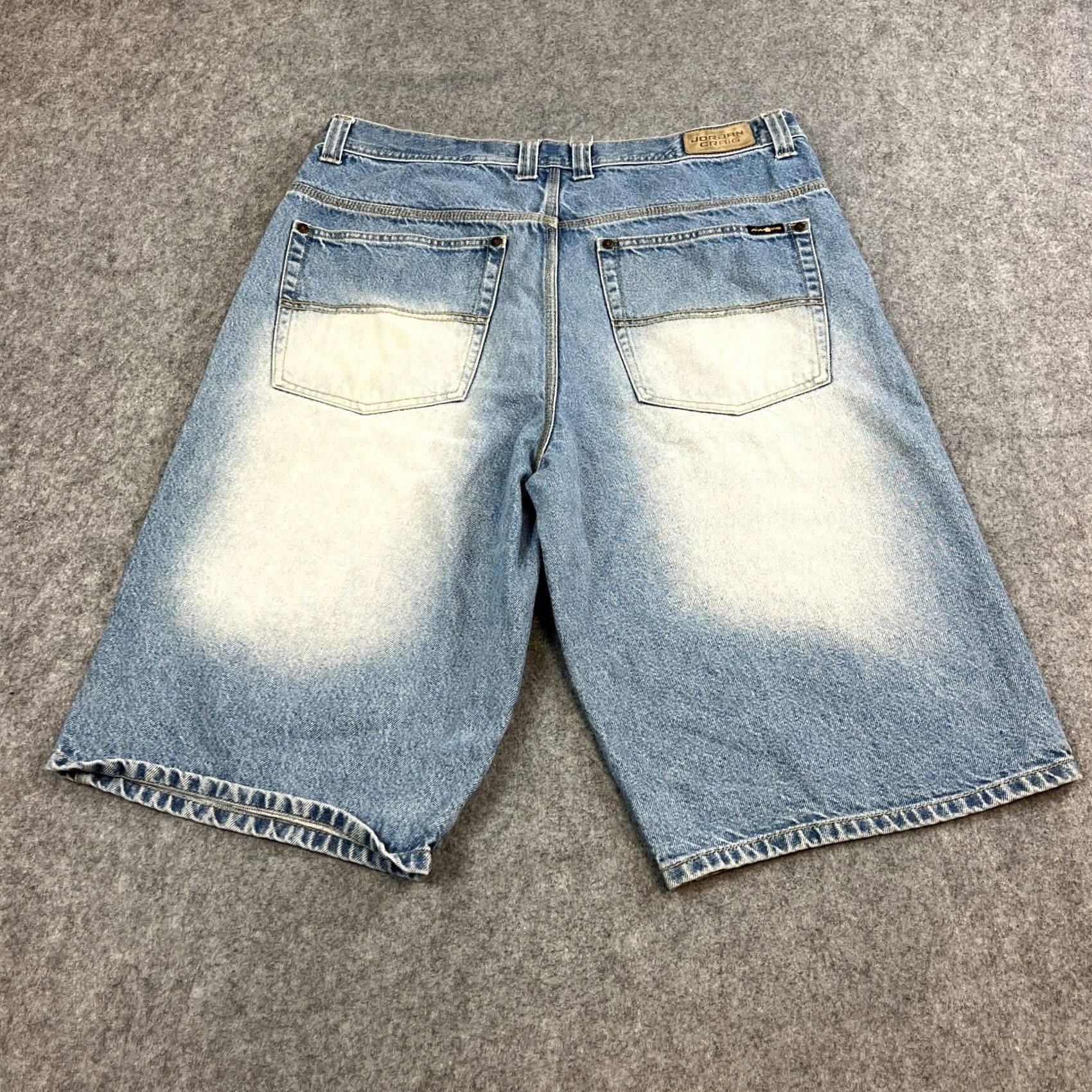 Jordan Craig VINTAGE Jordan Craig Mens Denim Shorts Jorts Y2K Baggy 38 Blue VTG Streetwear Hiphop Casual Cargo Jeans 5-Pocket Mens Regular Navy Blue 90s Size US 38 / EU 54 - 2 Thumbnail