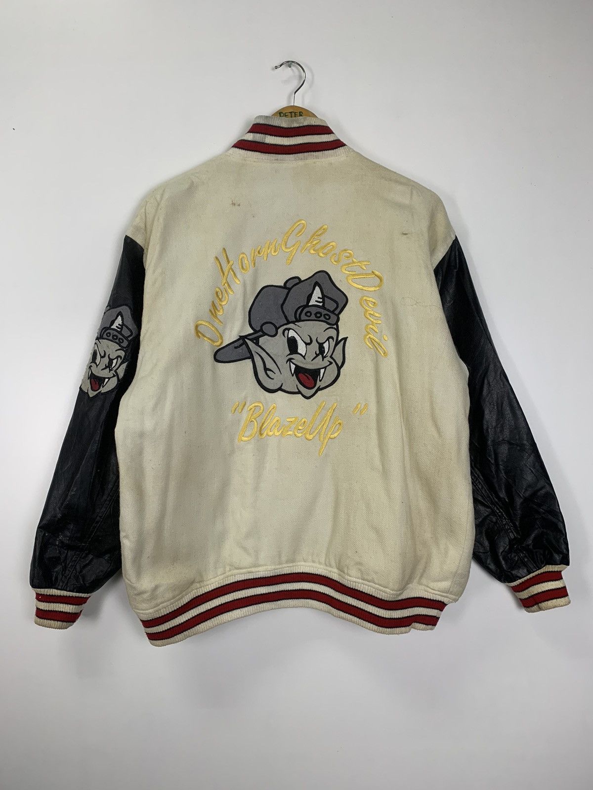 Japanese Brand × Vintage Vintage One Horn Ghost Devil Varsity Jacket Size US M / EU 48-50 / 2 - 12 Thumbnail