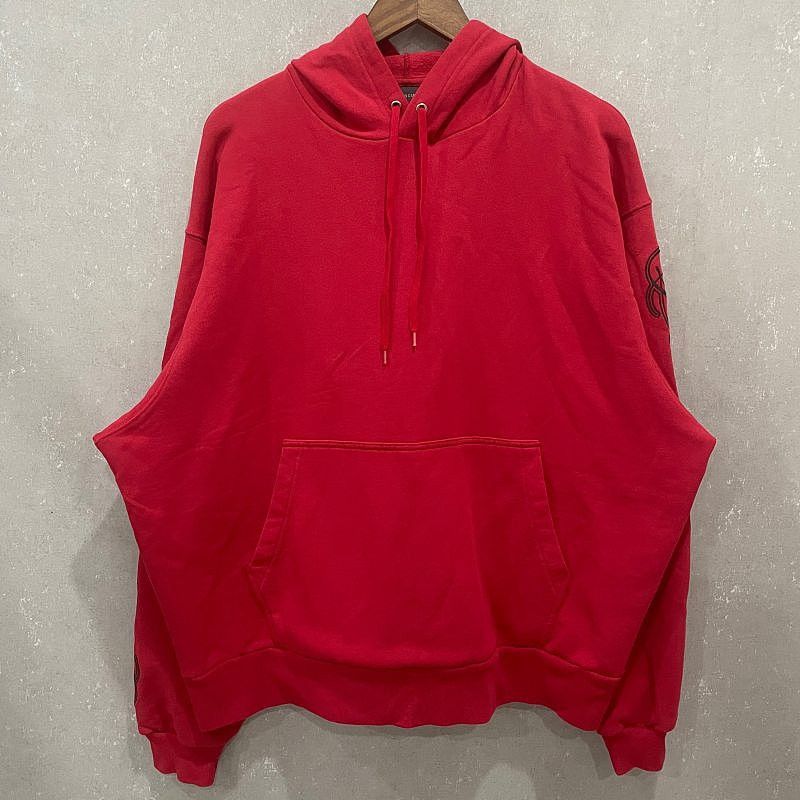 Balenciaga Balenciaga Embroidered Logo Hoodie Red Size L Size US L / EU 52-54 / 3 - 1 Thumbnail