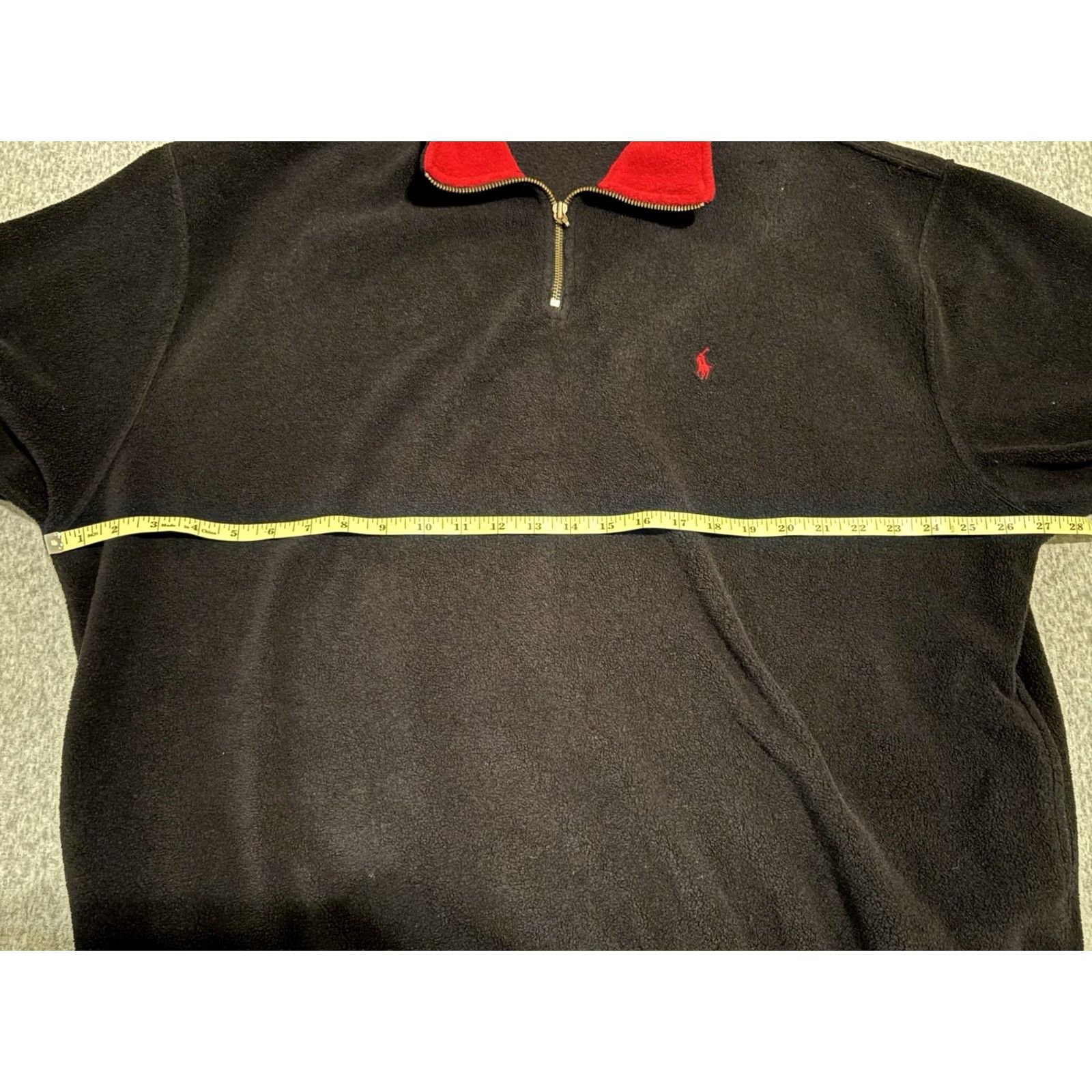 Polo Ralph Lauren Polo Ralph Lauren Pullover Sweater Fleece Black Red Pony Quarter Zip Mens XL Size US XL / EU 56 / 4 - 4 Thumbnail